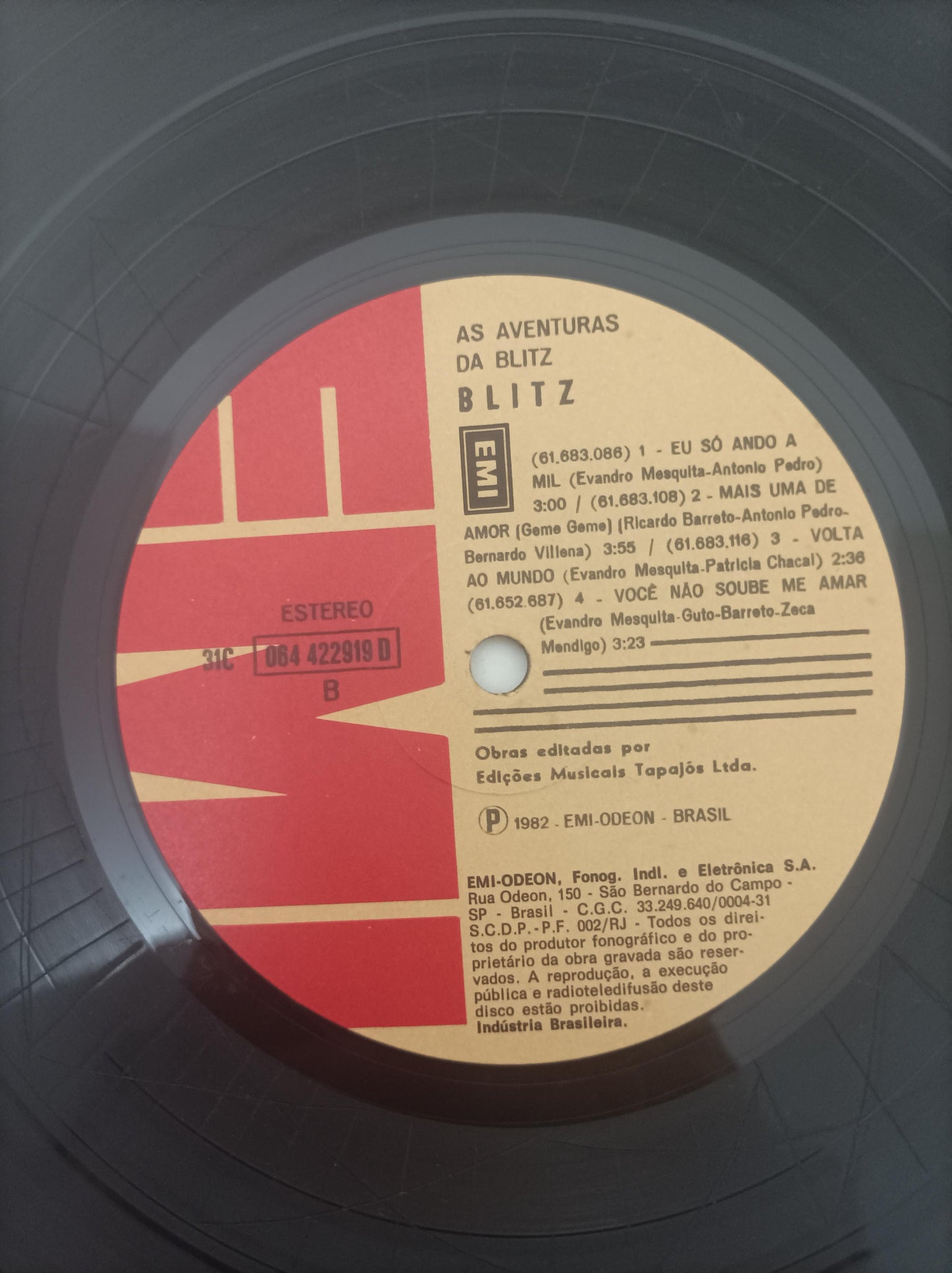 Lp Vinil Blitz As Aventuras da Com Encarte