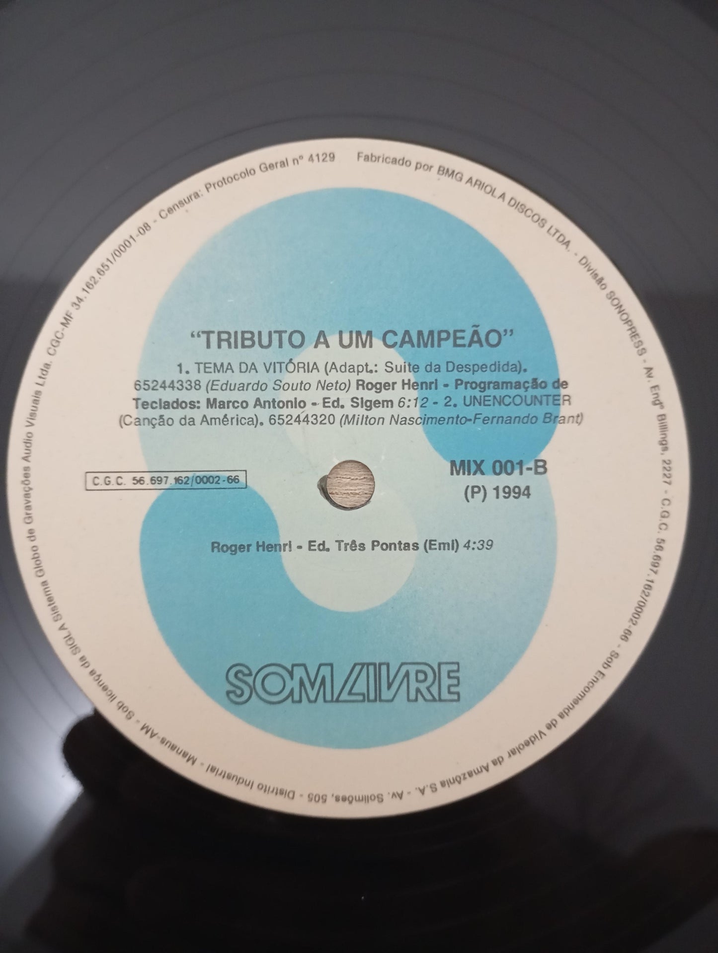 LP Vinil Tema da Vitória da Ayrton Senna Tributo A Um Campeão