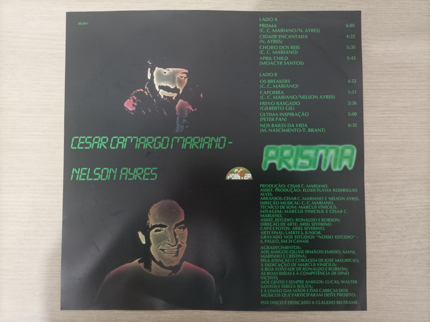 Lp Vinil César Camargo & Nelson Ayres Prisma Com Encarte