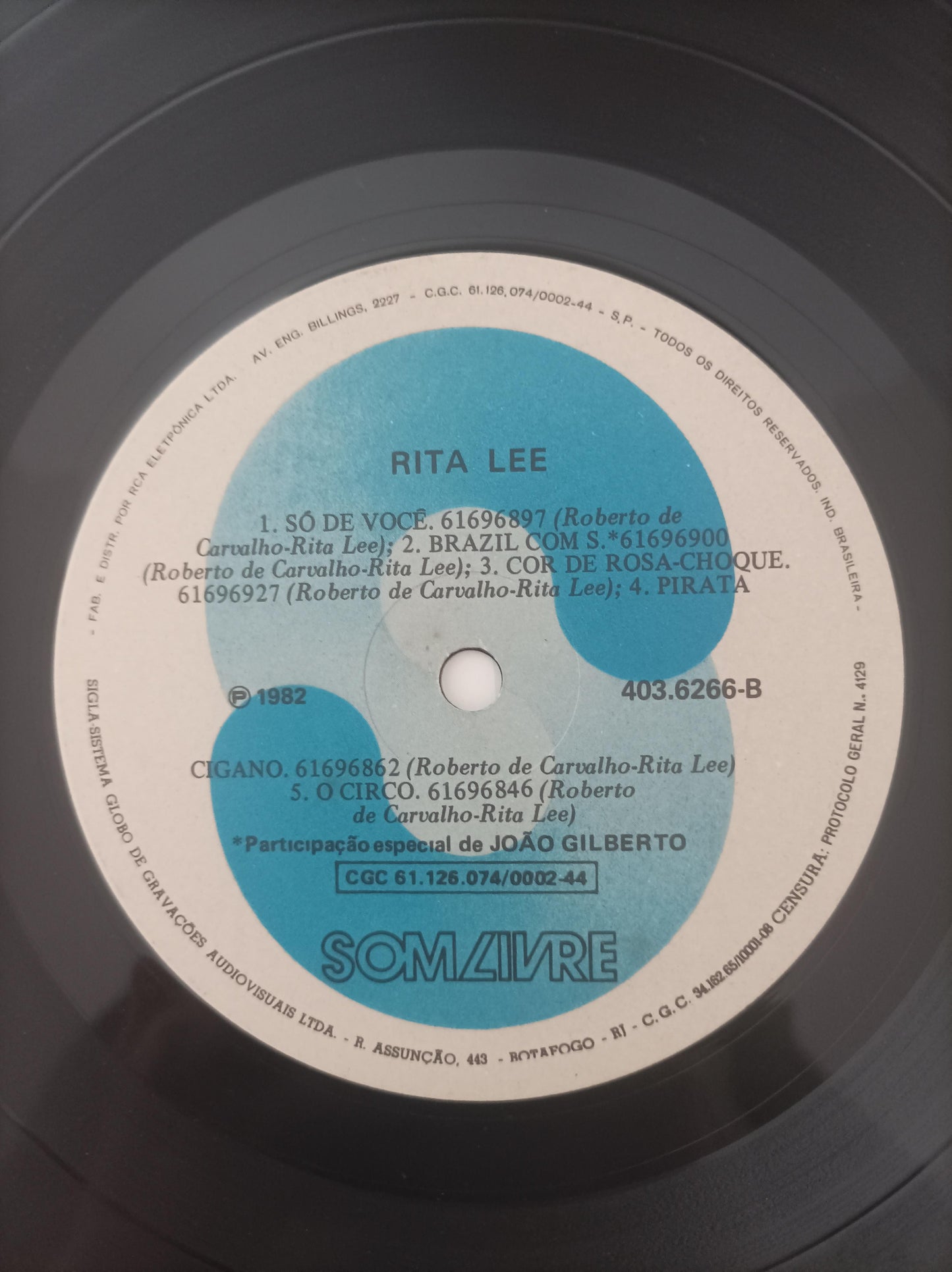 Disco Vinil & Roberto de Carvalho Rita Lee Com Encarte A