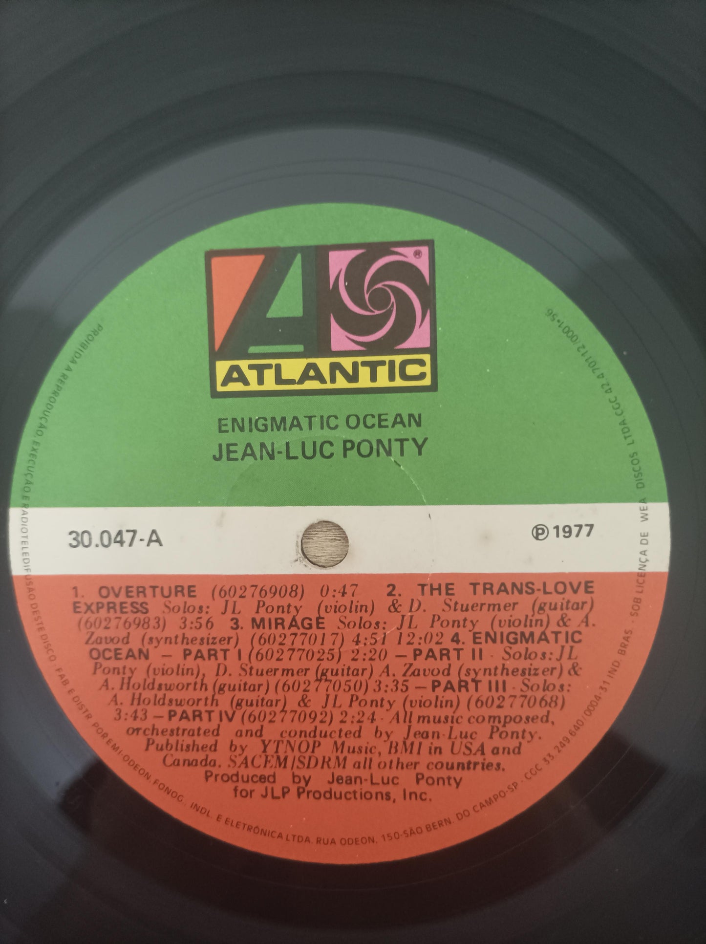 Disco Vinil Enigmatic Ocean Jean-Luc Ponty A