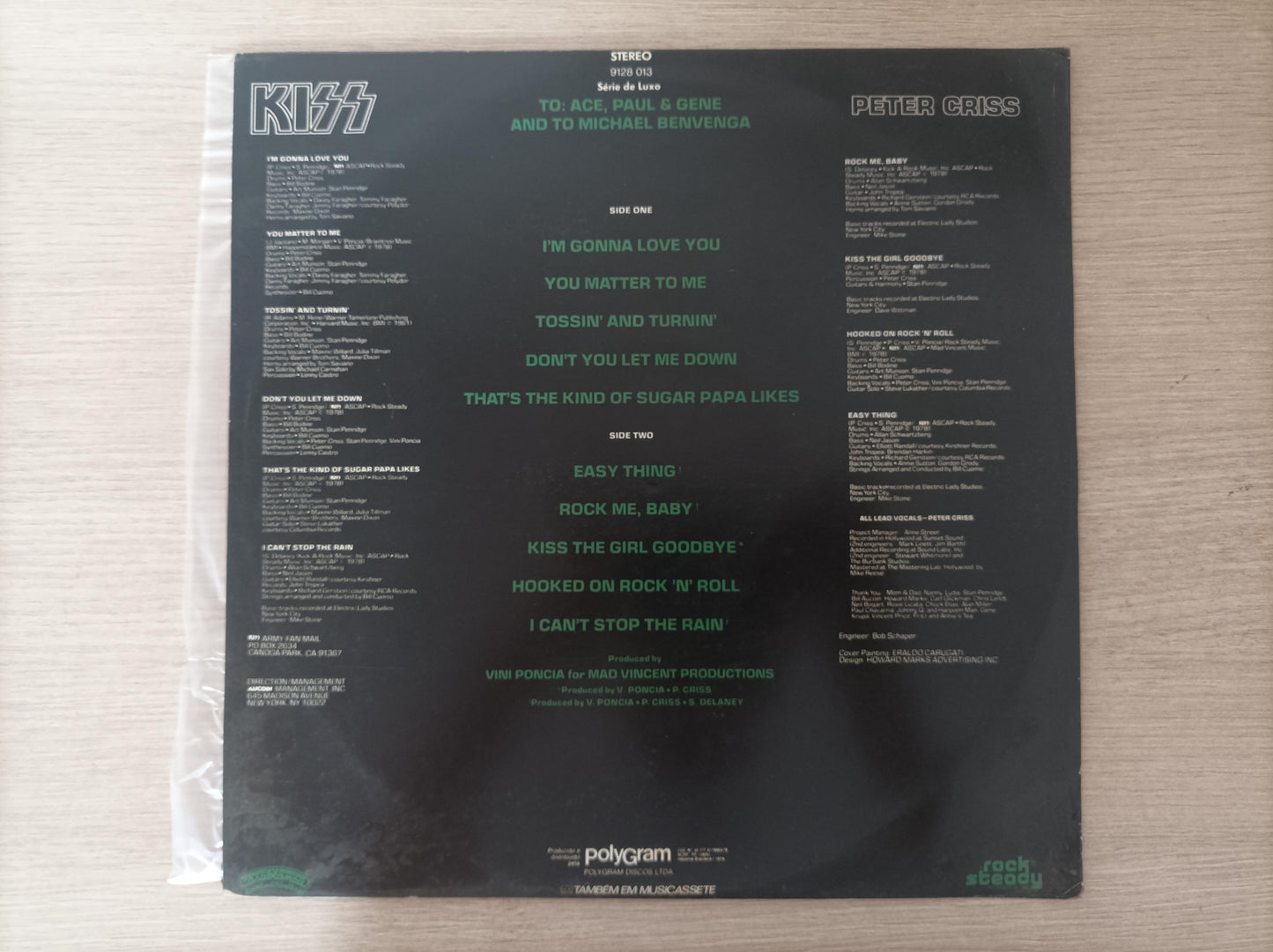 Lp Vinil Kiss Peter Criss Com Encarte