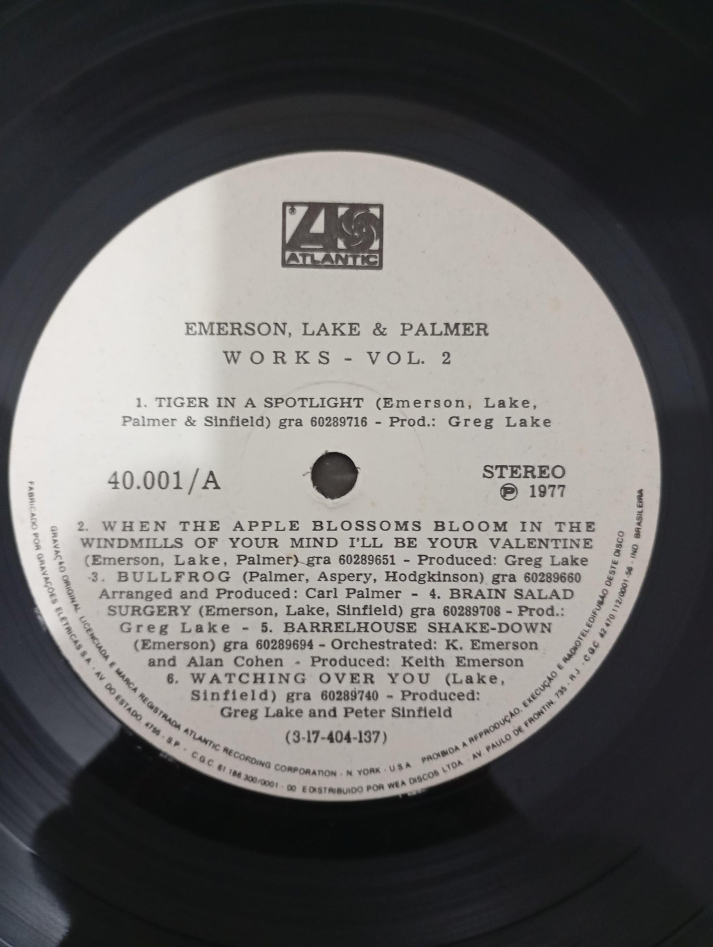 Lp Vinil Emerson, Lake & Palmer Works (Volume 2) Com Encarte