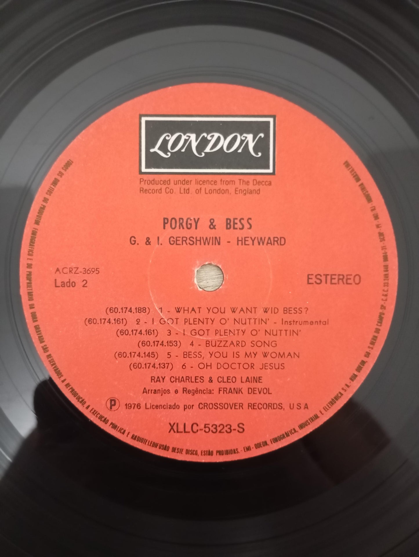 Lp Vinil Ray Charles & Cleo Laine Porgy & Bess Duplo