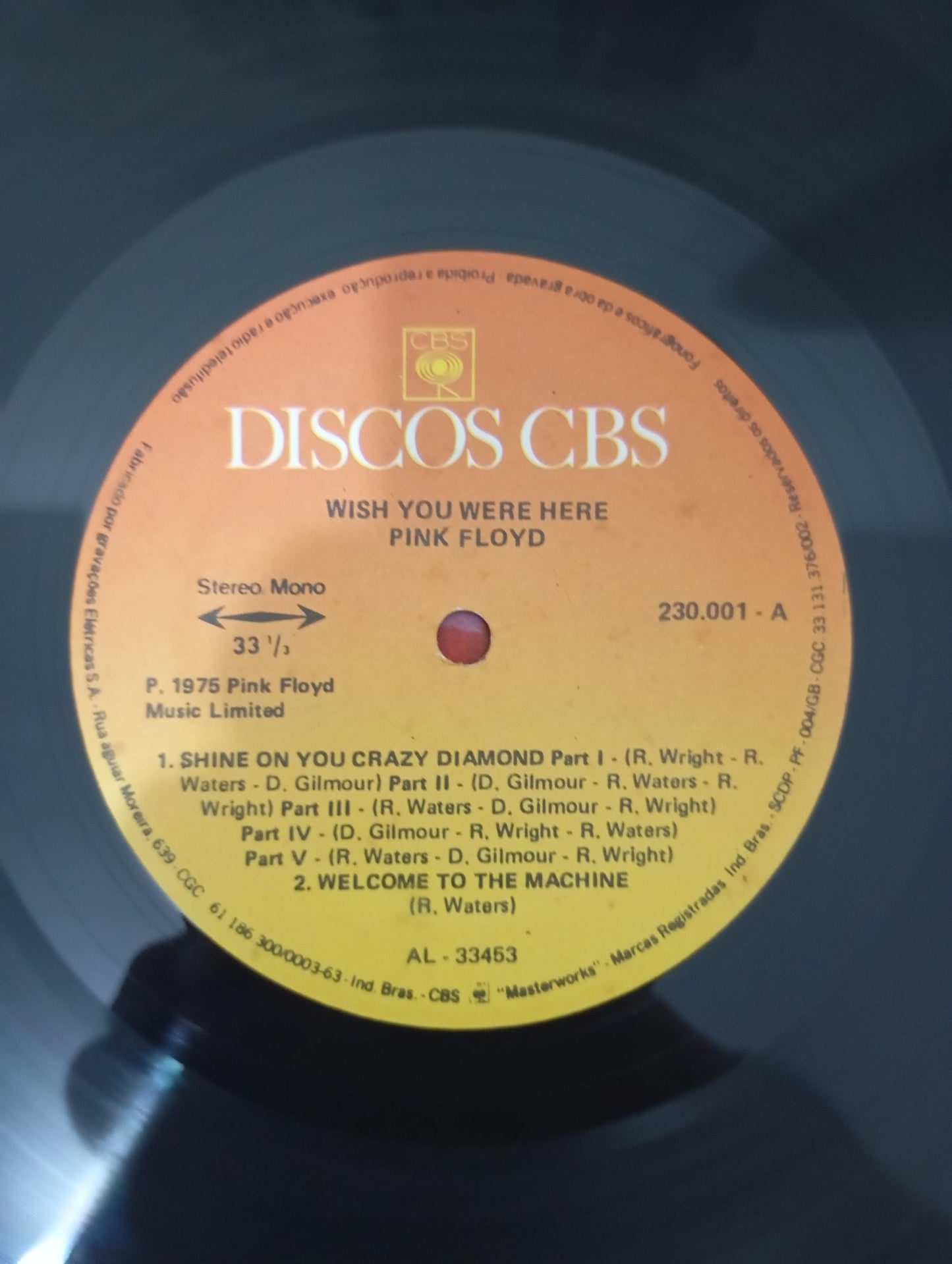 Lp Vinil Pink Floyd Wish You Were Here 1975 Com Encarte