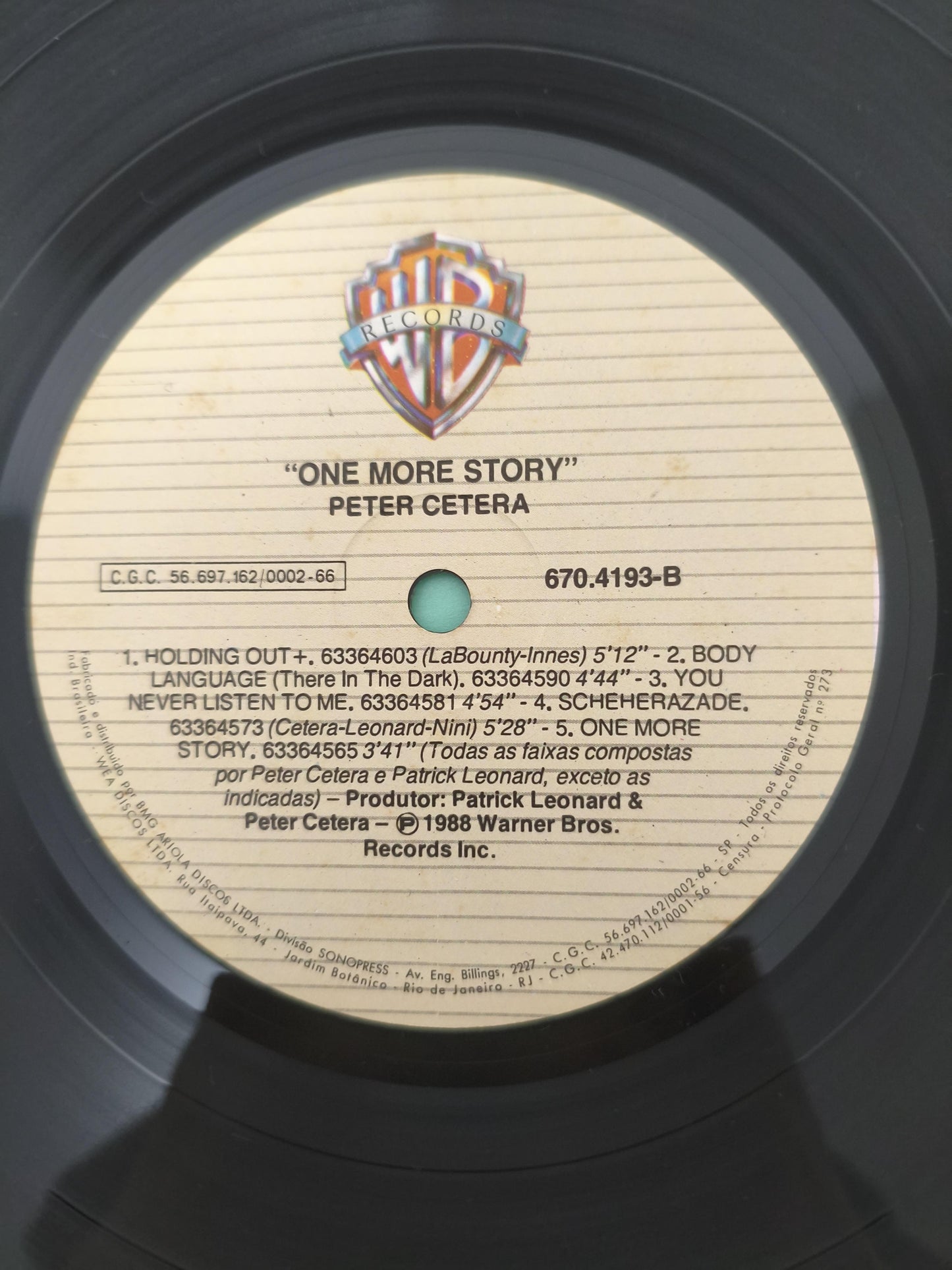 Lp Vinil Peter Cetera One More Story Com Encarte