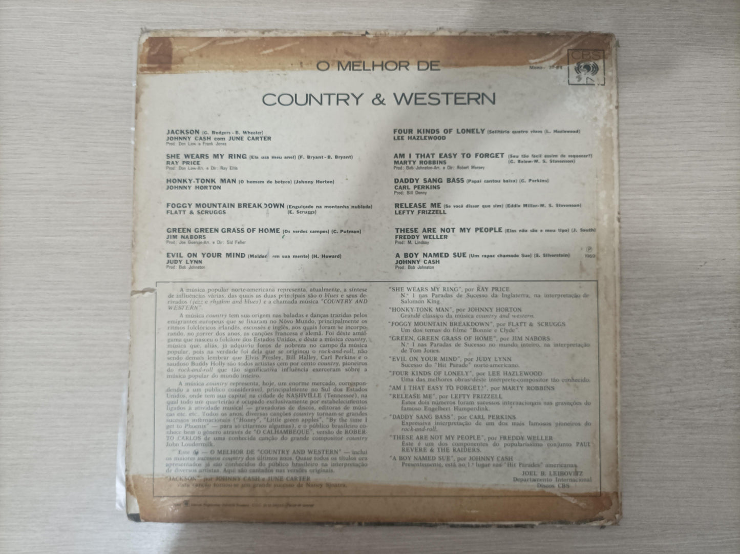 Lp Vinil O Melhor de Country & Western