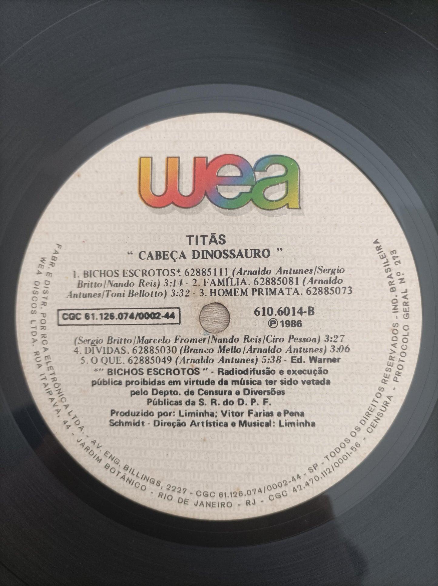 Lp Vinil Titãs Cabeça Dinossauro Capa Dupla