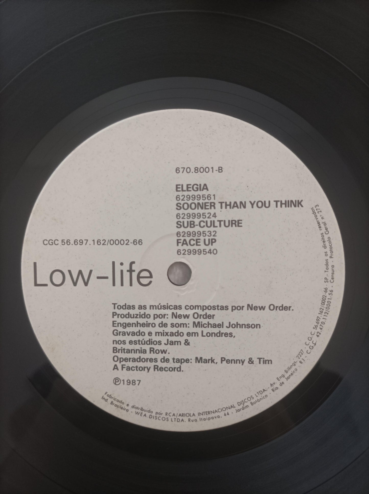 Lp Vinil New Order Low-life Com Encarte