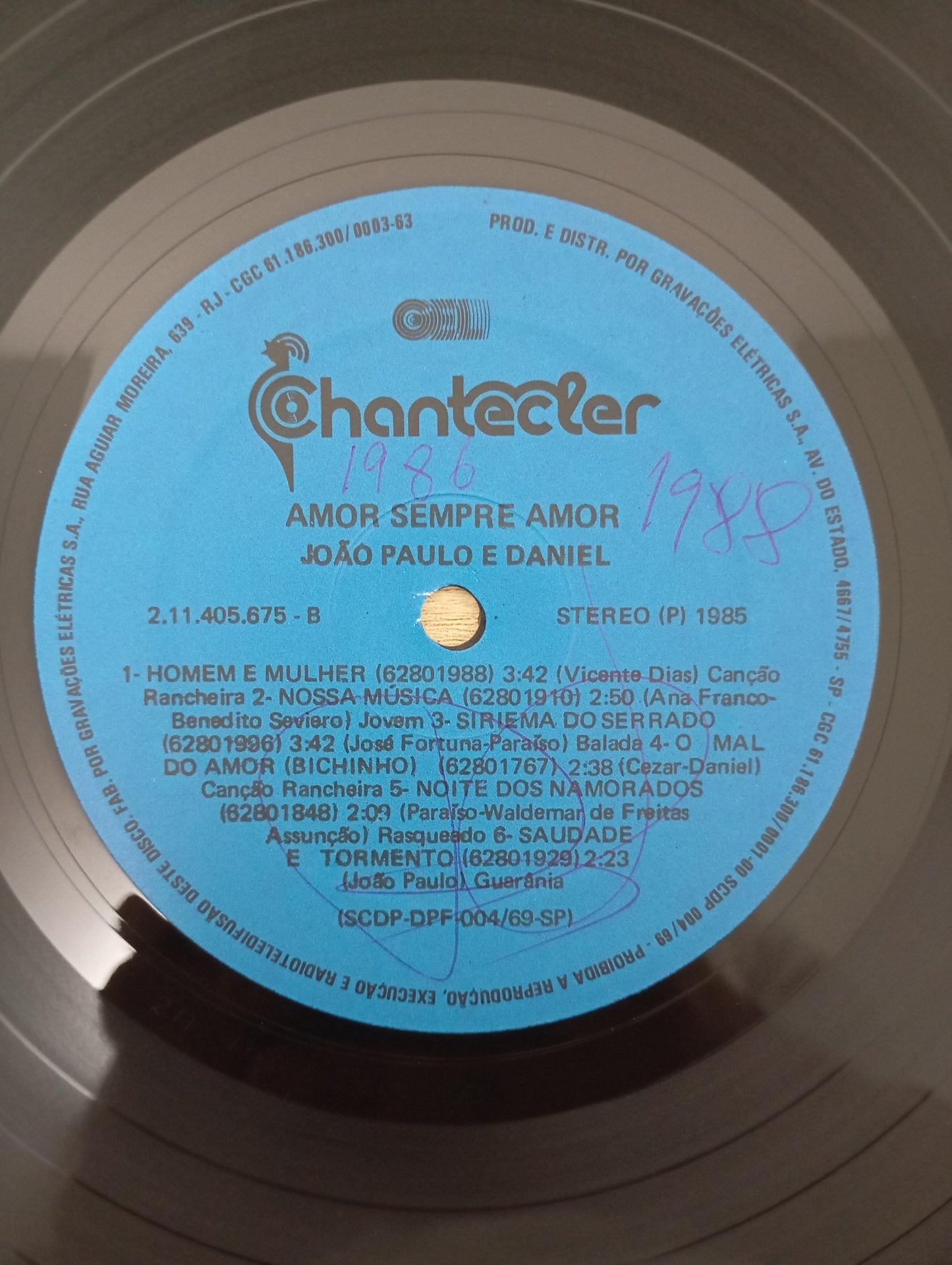 Lp Vinil João Paulo & Daniel Amor Sempre Amor 1985