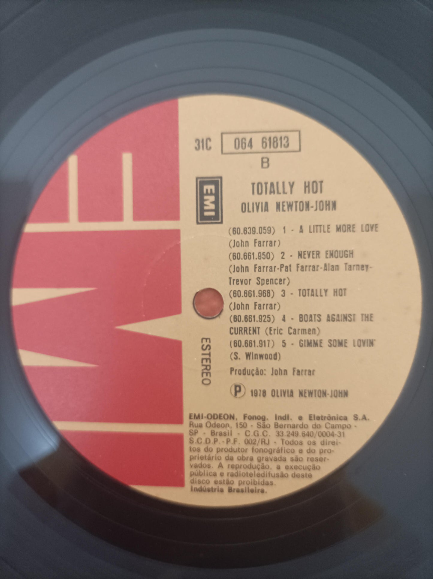 Disco Vinil Totally Hot Olivia Newton-John Com Encarte A