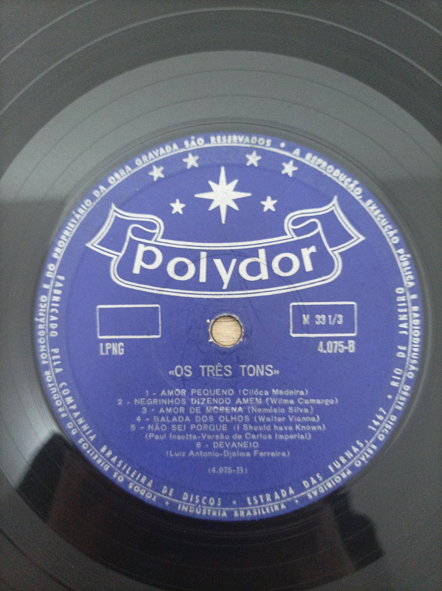 Lp Vinil Os Três Tons 1963