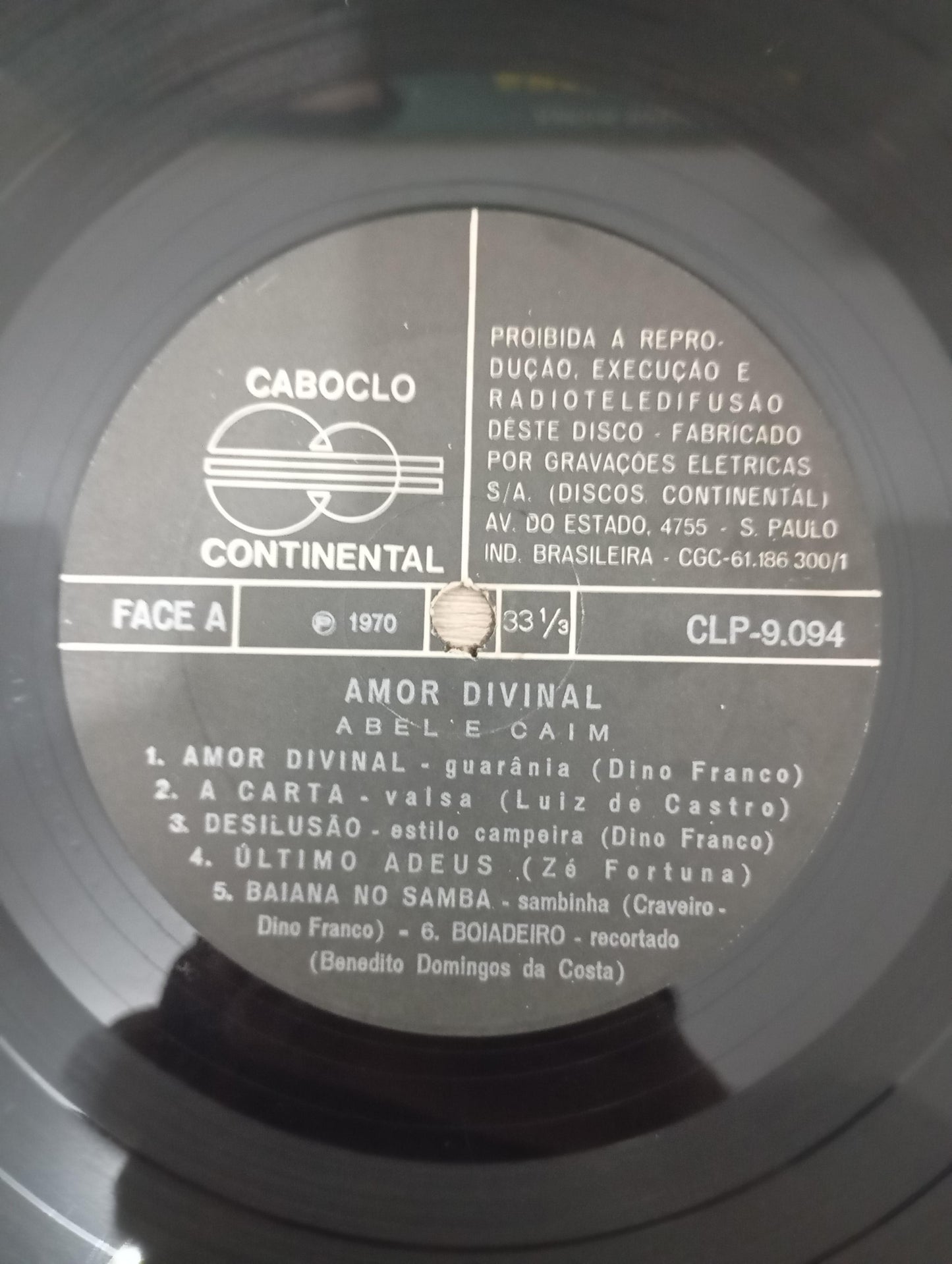 Lp Vinil Abel e Caim Amor Divinal