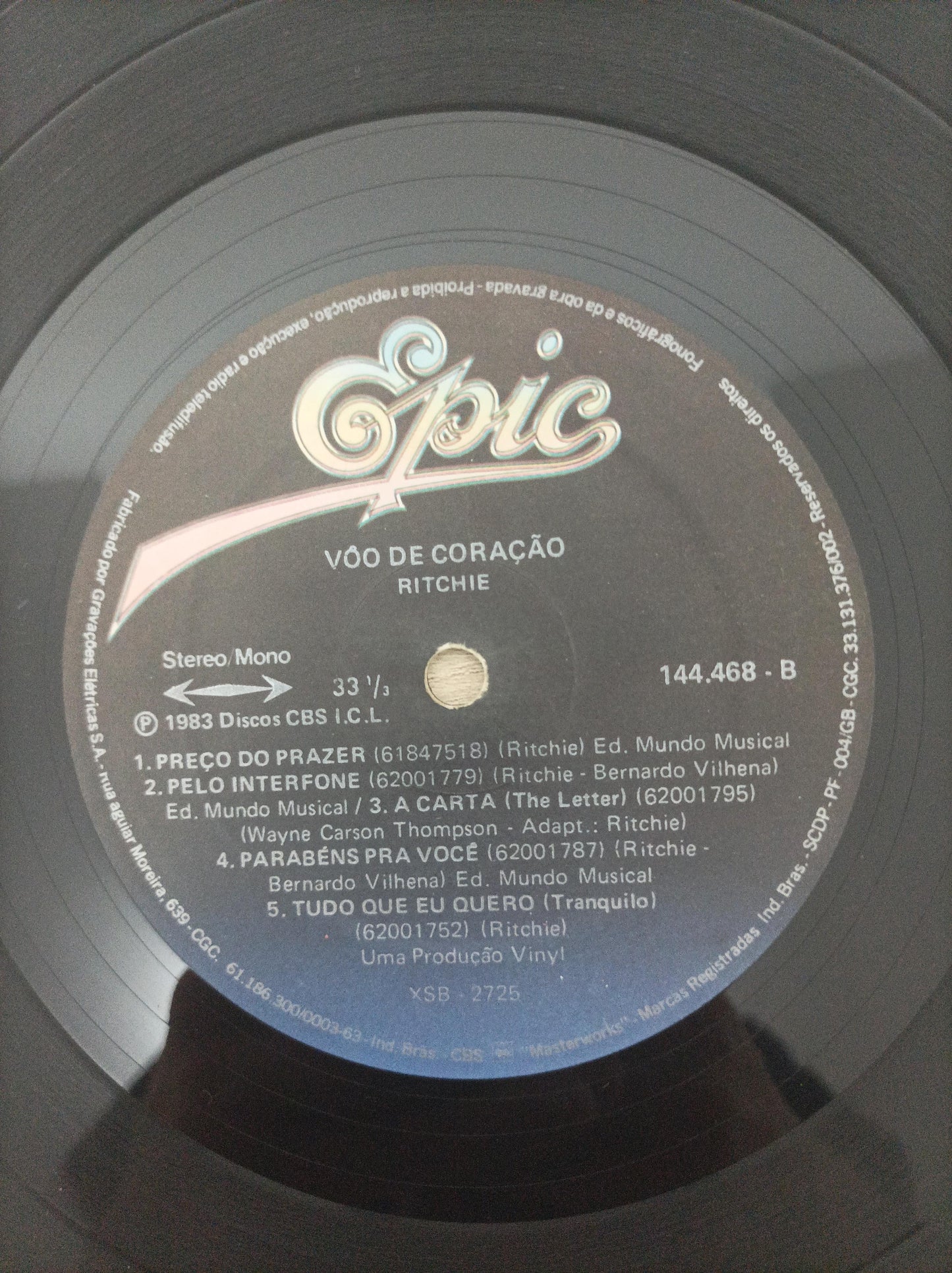 Lp Vinil Ritchie Vôo De Coração