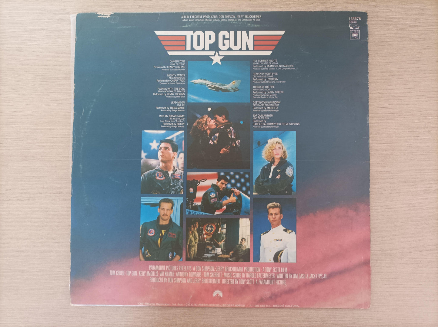 Disco Vinil Ases Indomáveis Top Gun / Com Encarte A