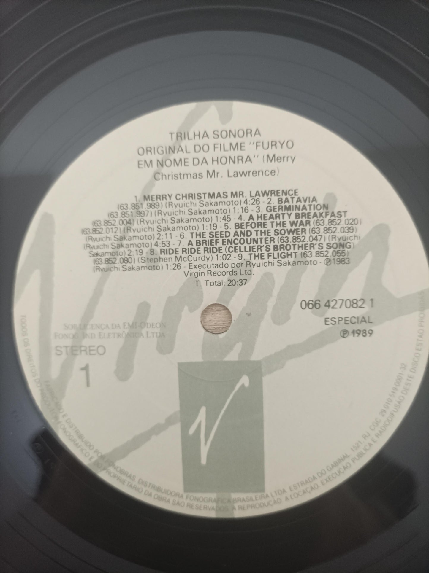Disco Vinil Trilha Sonora Furyo em nome da Honra A
