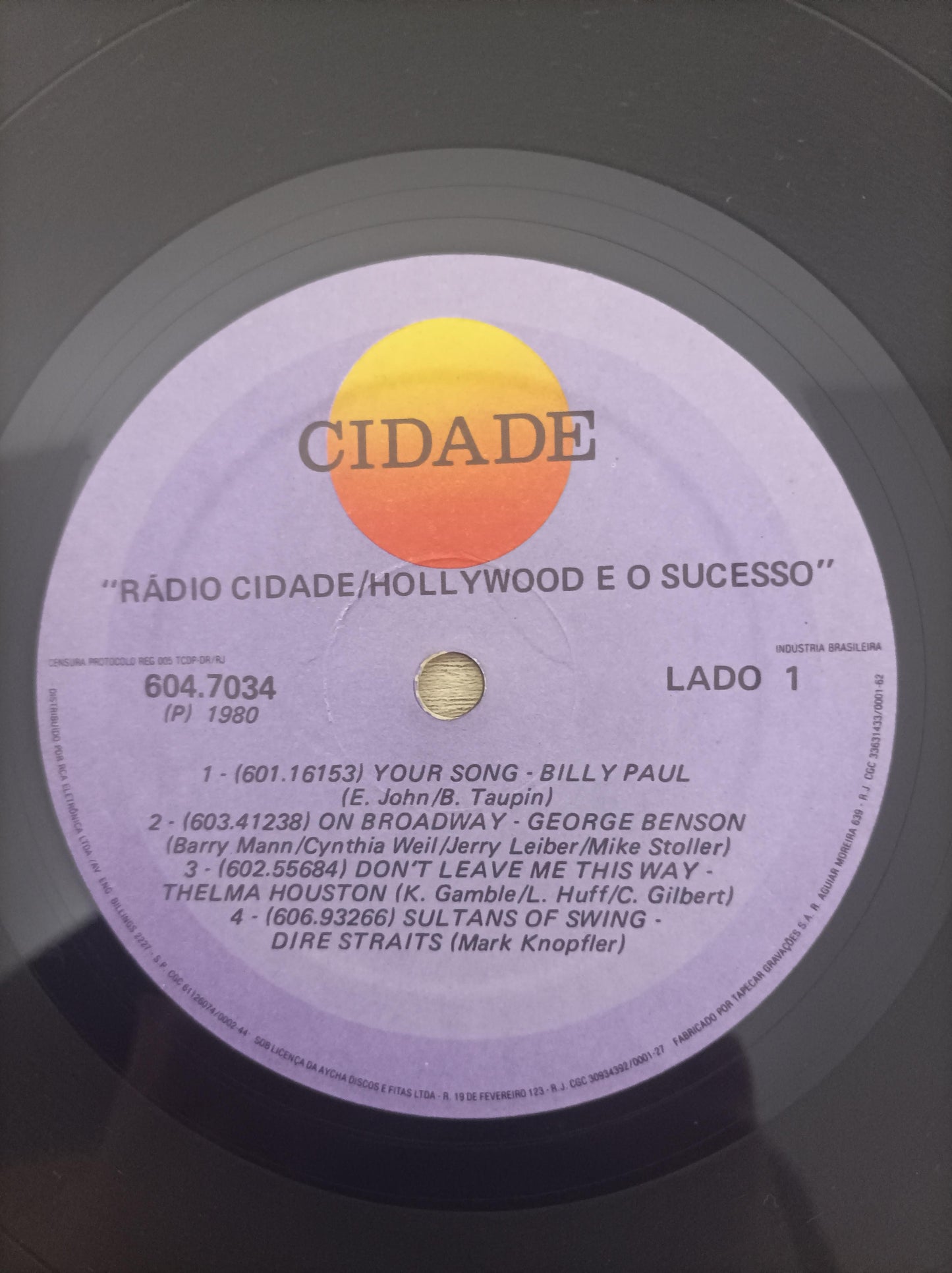 Lp Vinil Rádio Cidade Hollywood e o Sucesso