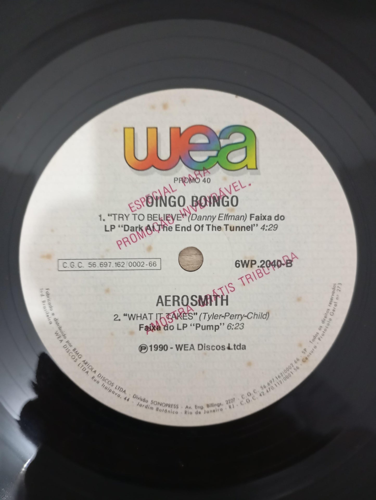 Lp Vinil Promo WEA Phil Collins / Oingo Boingo / Aerosmith
