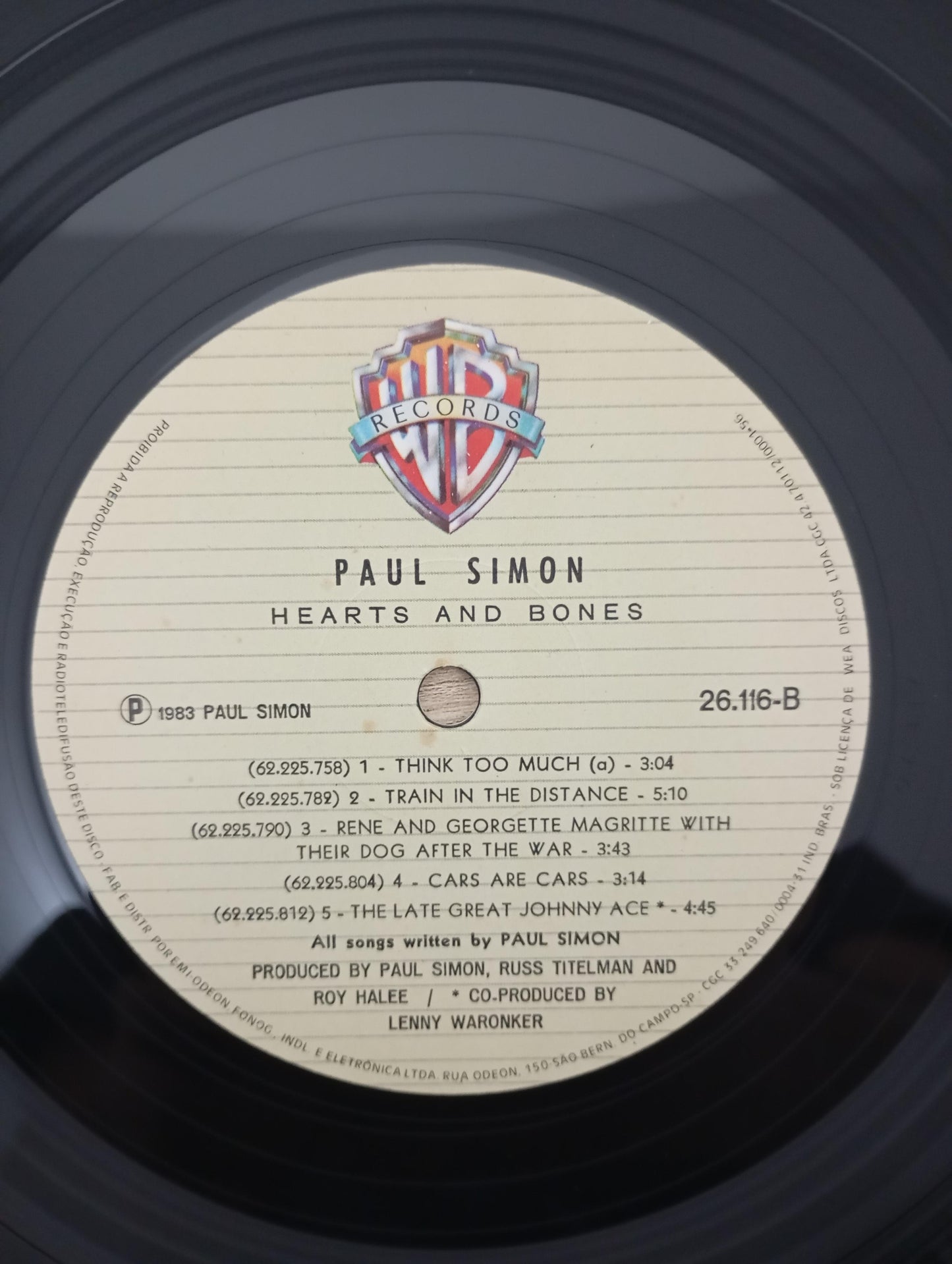 Lp Vinil Paul Simon Hearts And Bones Com Encarte