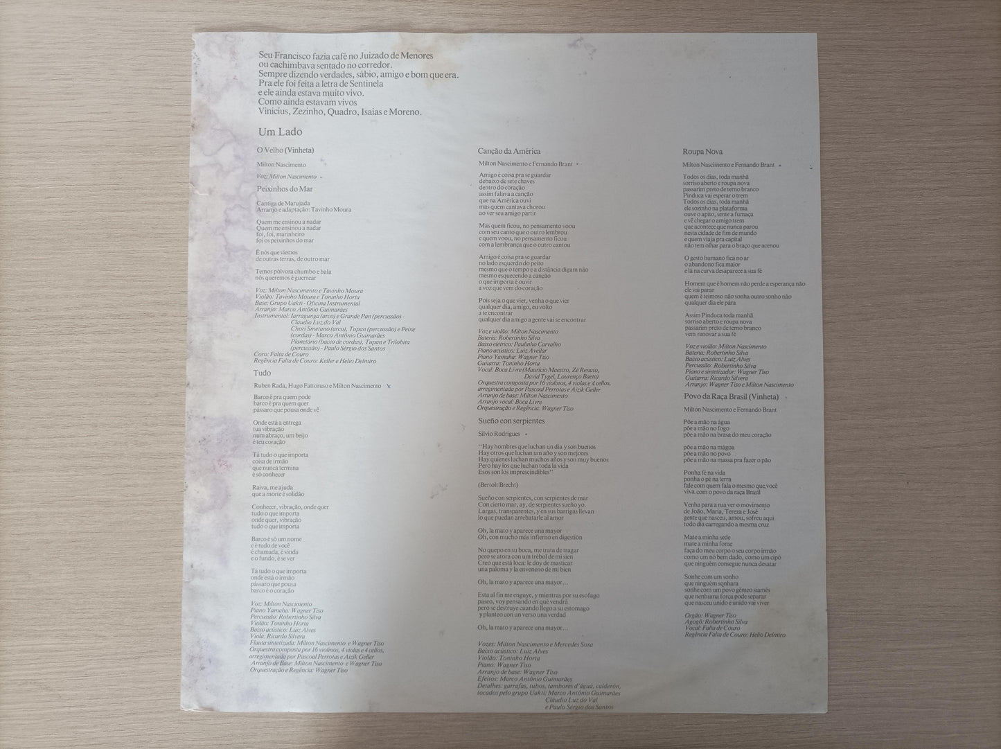 Lp Vinil Milton Nascimento Sentinela Com Encarte