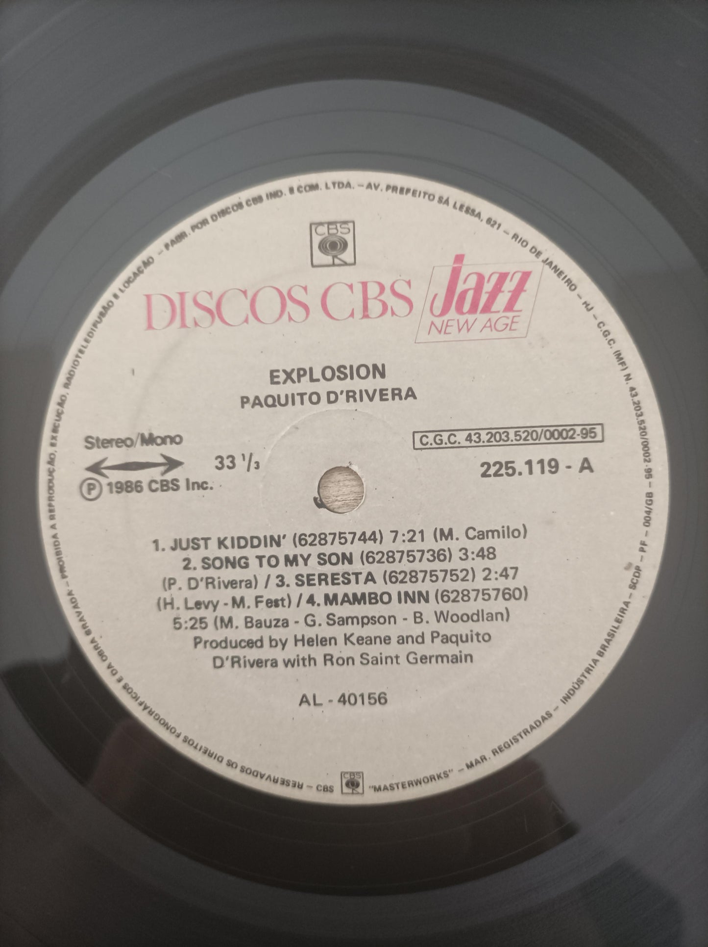 Lp Vinil Paquito D'Rivera Explosion