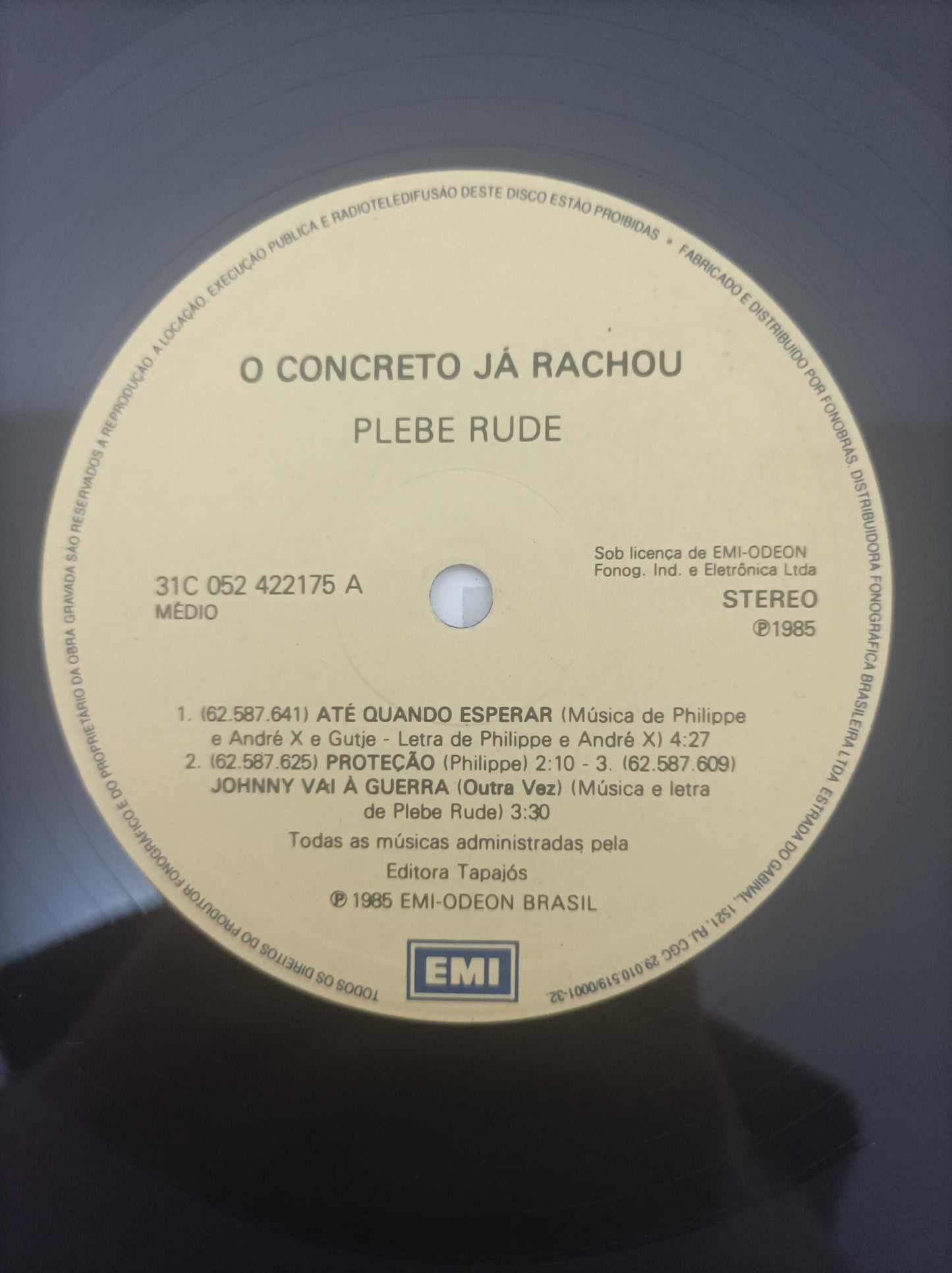 Lp Vinil Plebe Rude O Concreto Já Rachou Com Encarte