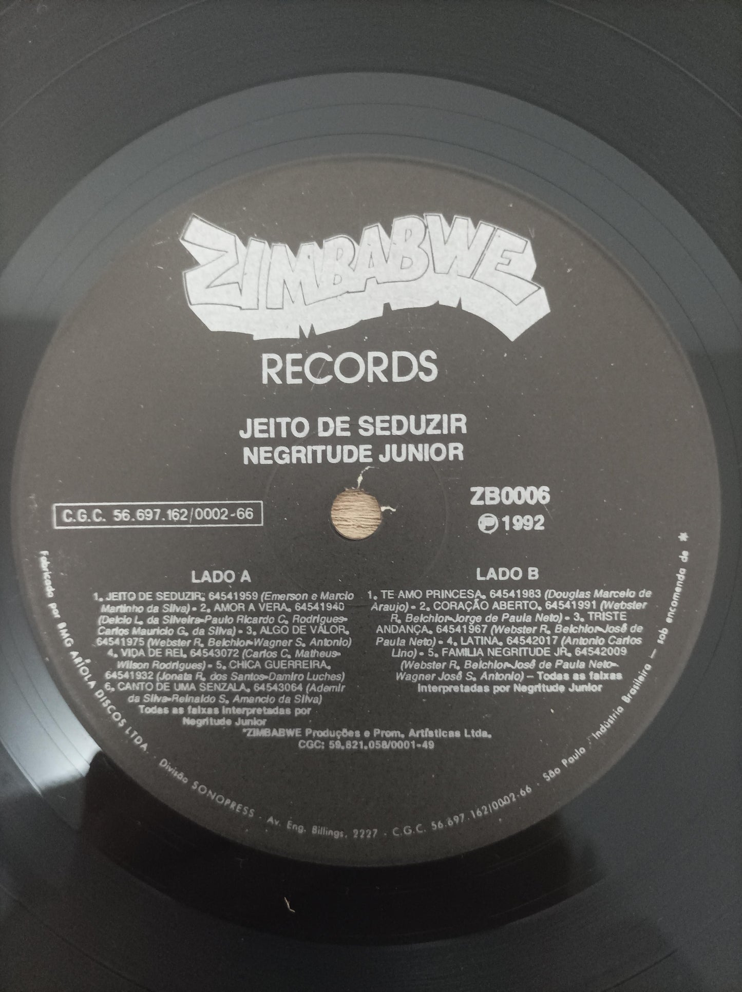 Lp Vinil Negritude Junior Jeito de Seduzir com encarte