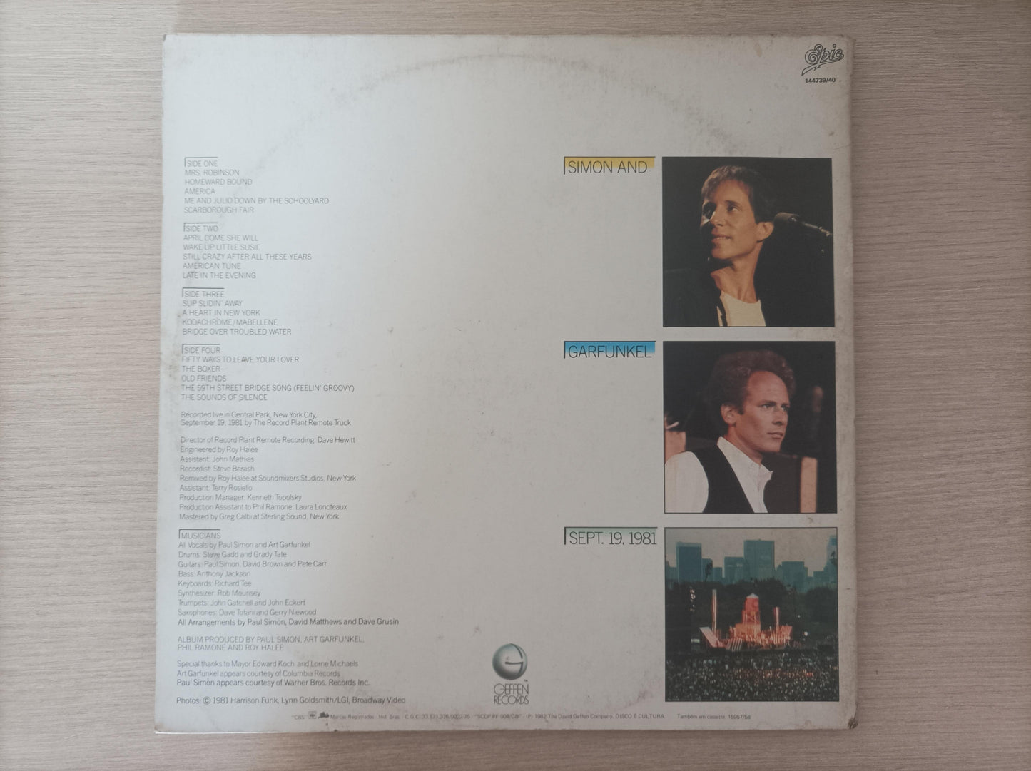 Lp Vinil Simon Garfunkel Concert Central Park Duplo Encarte