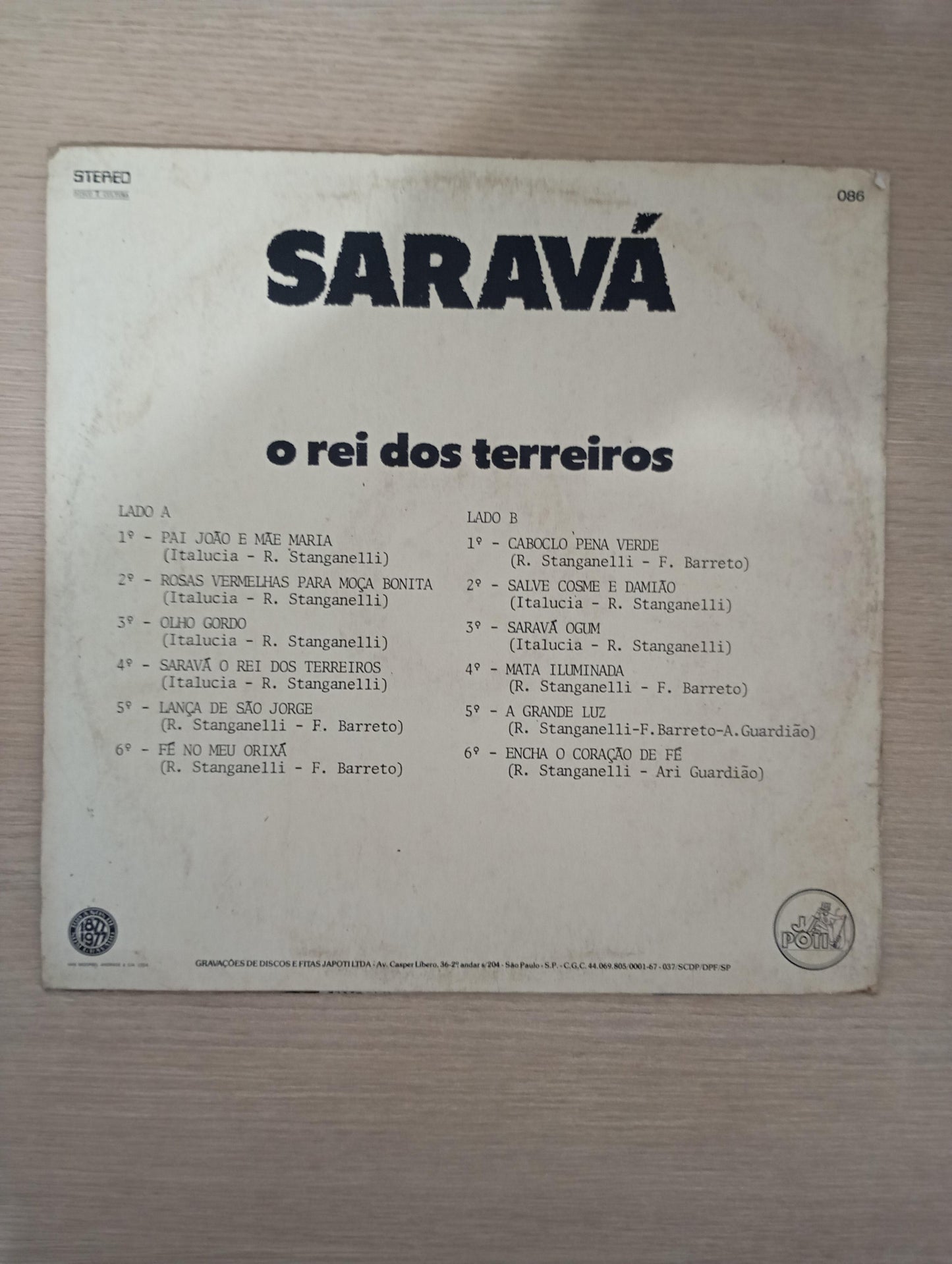 Lp Vinil O Rei Do Terreiro E Os Curimbeiros de Oxalá Saravá