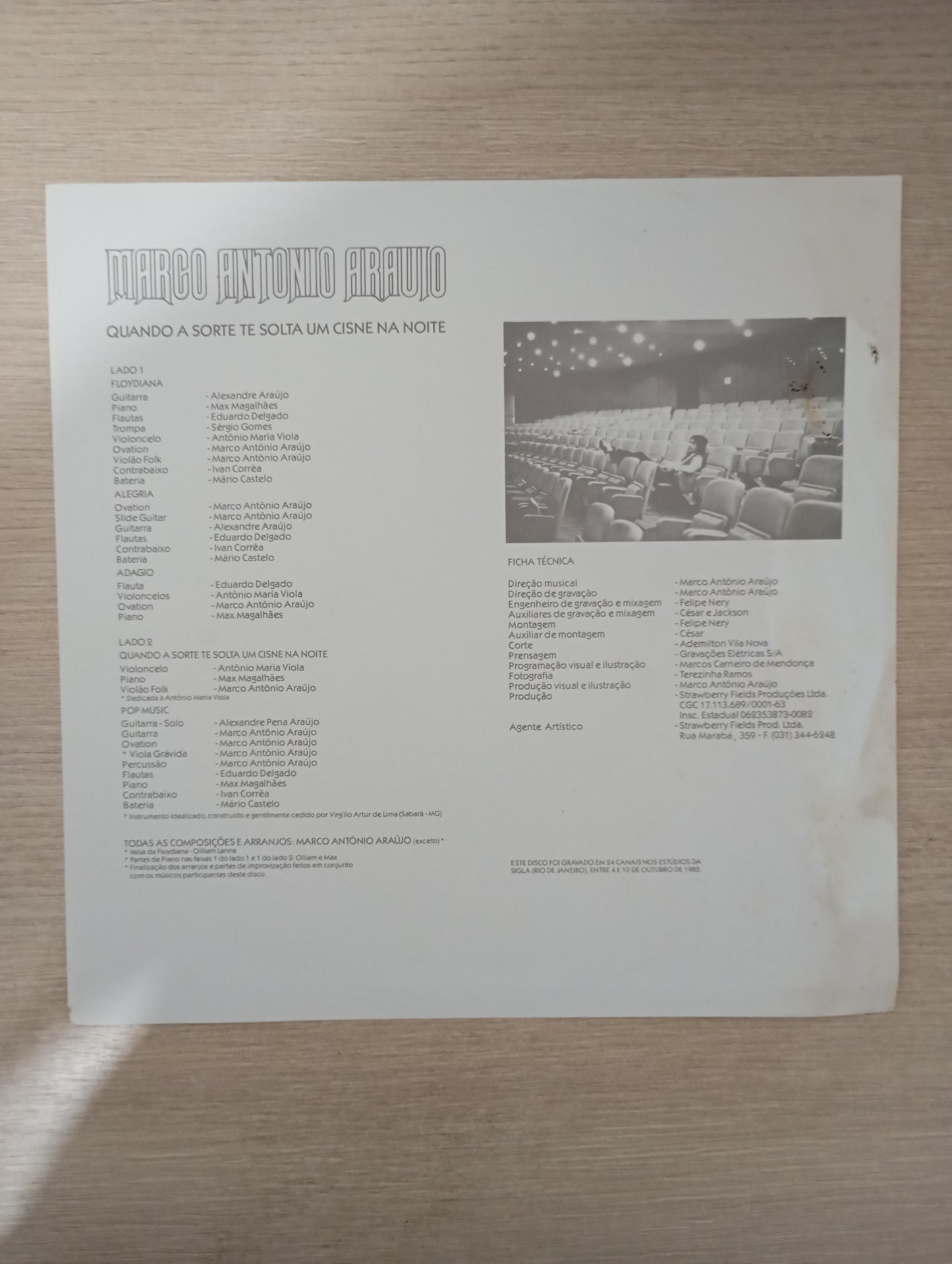 Lp Vinil Marco Antonio Araujo Quando Sorte Solta Cisne Noite
