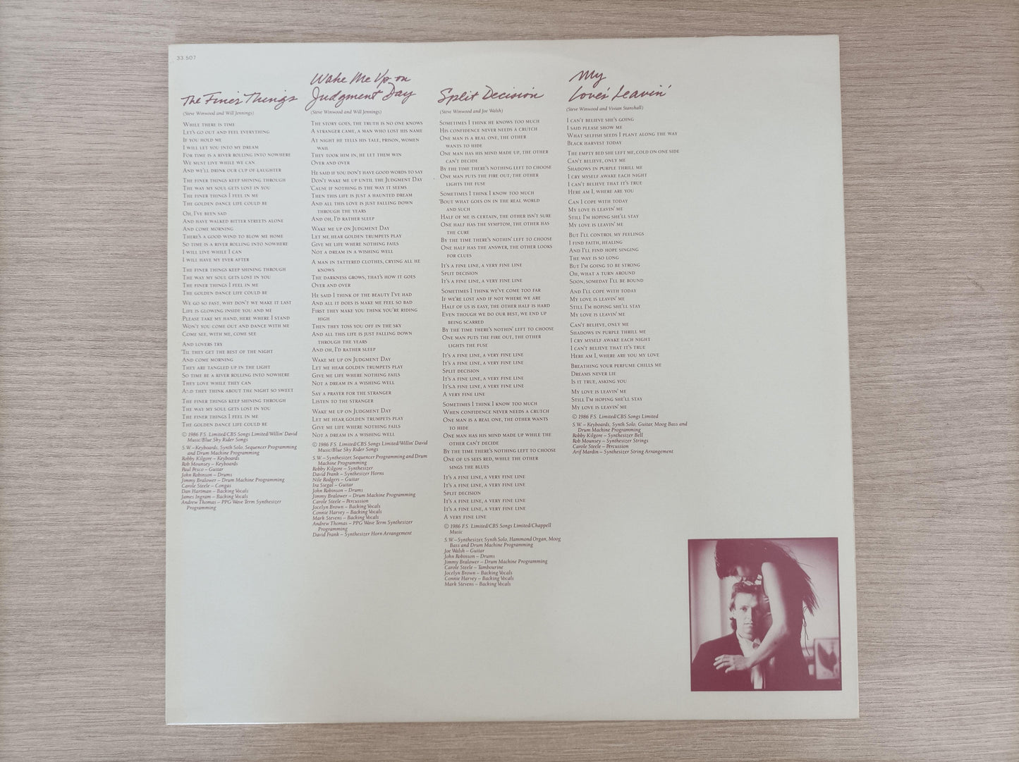 Disco Vinil Back In The High Life Steve Winwood C Encarte A