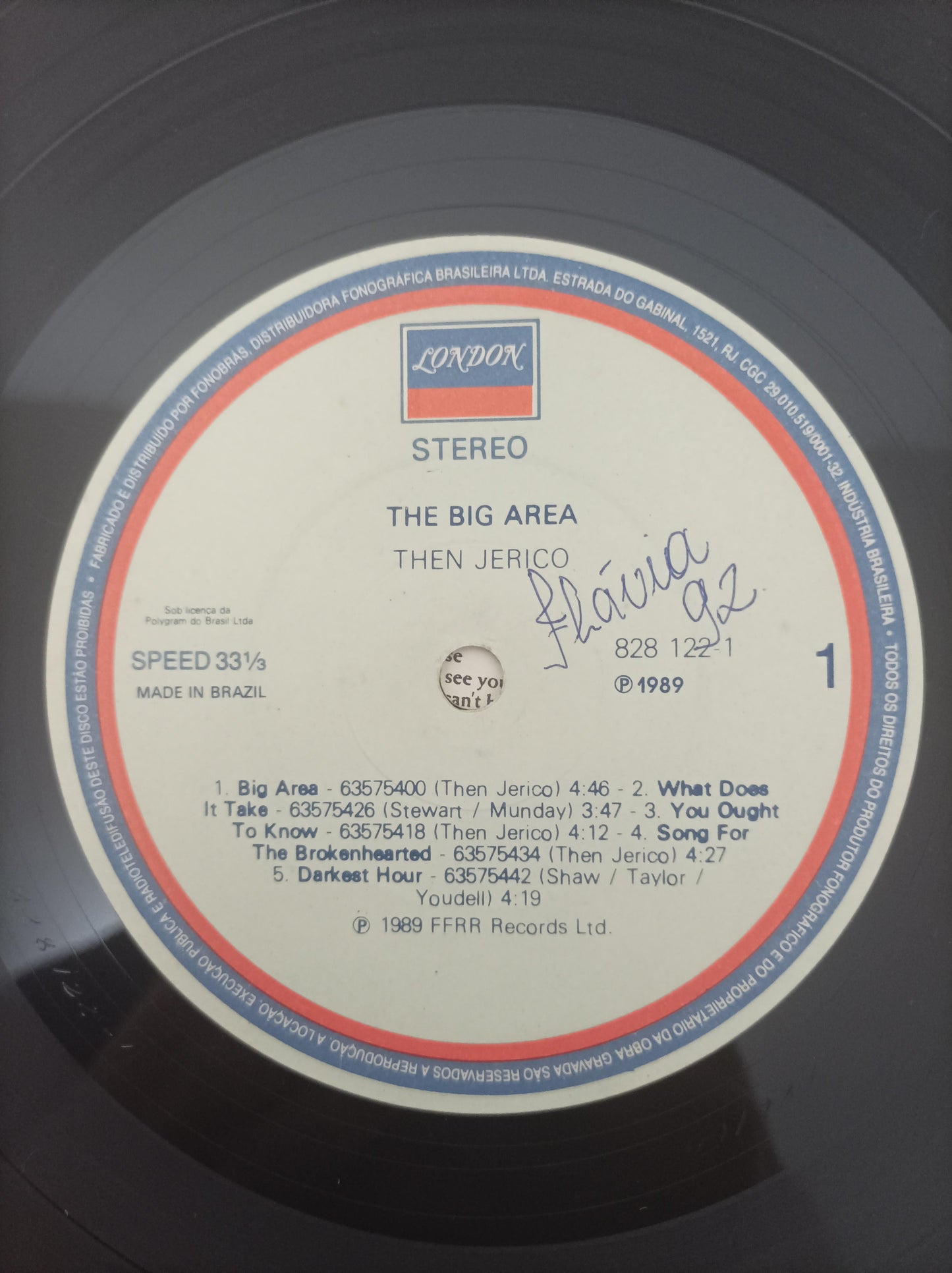 Lp Vinil Then Jerico The Big Area Com Encarte