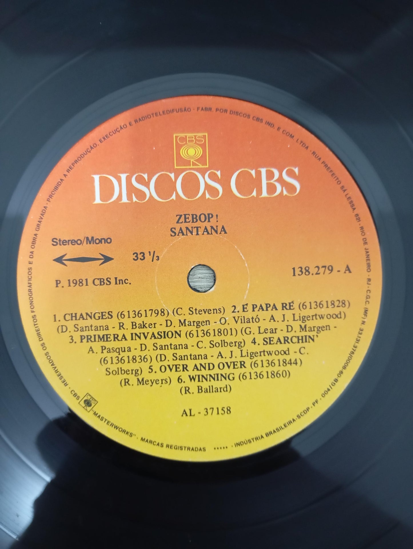 Lp Vinil Santana Zebop!