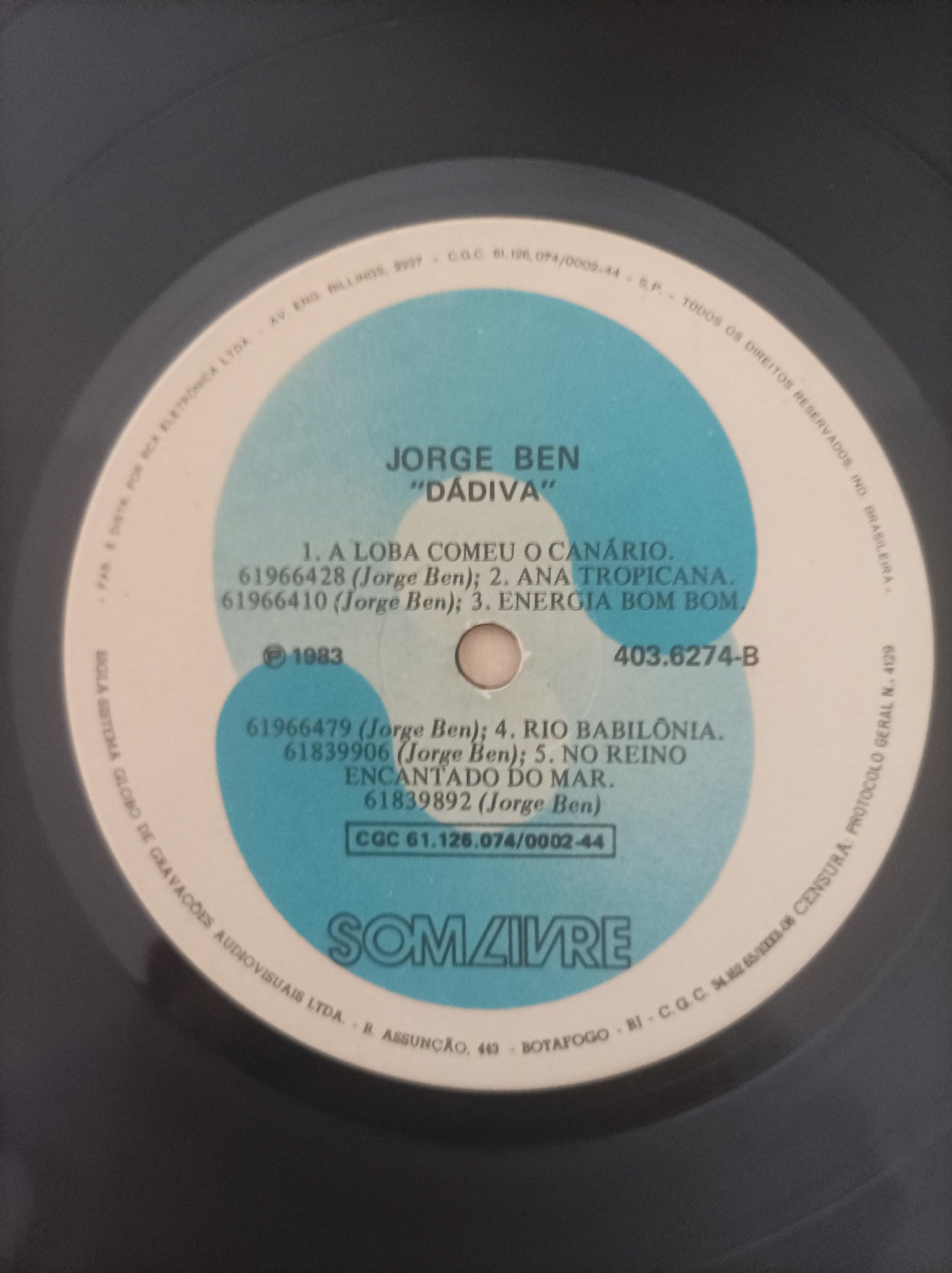 Lp Vinil Jorge Ben Dádiva Com Encarte