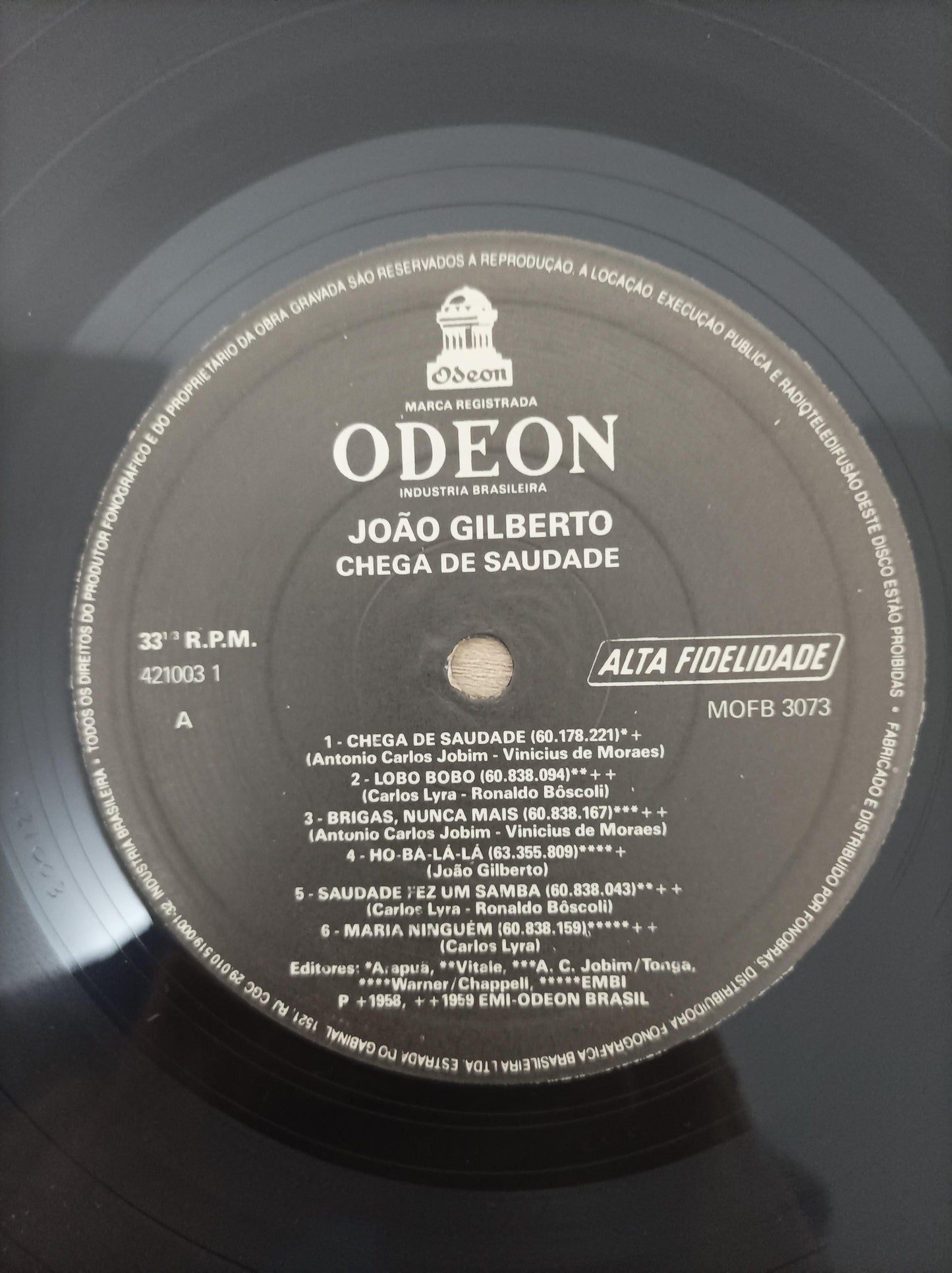 Disco Vinil Chega De Saudade João Gilberto A
