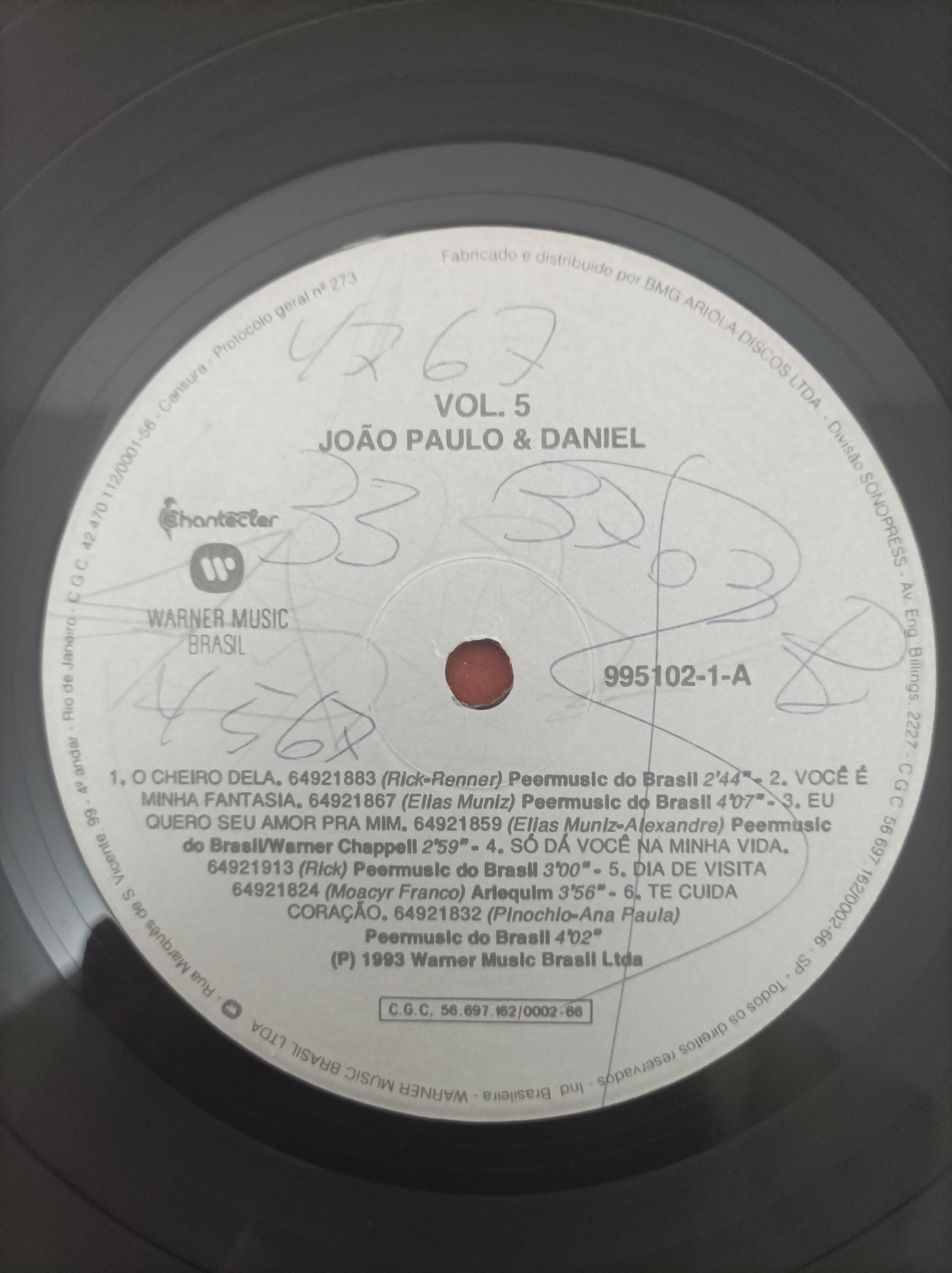 Lp Vinil João Paulo & Daniel Vol. 5 Com Encarte
