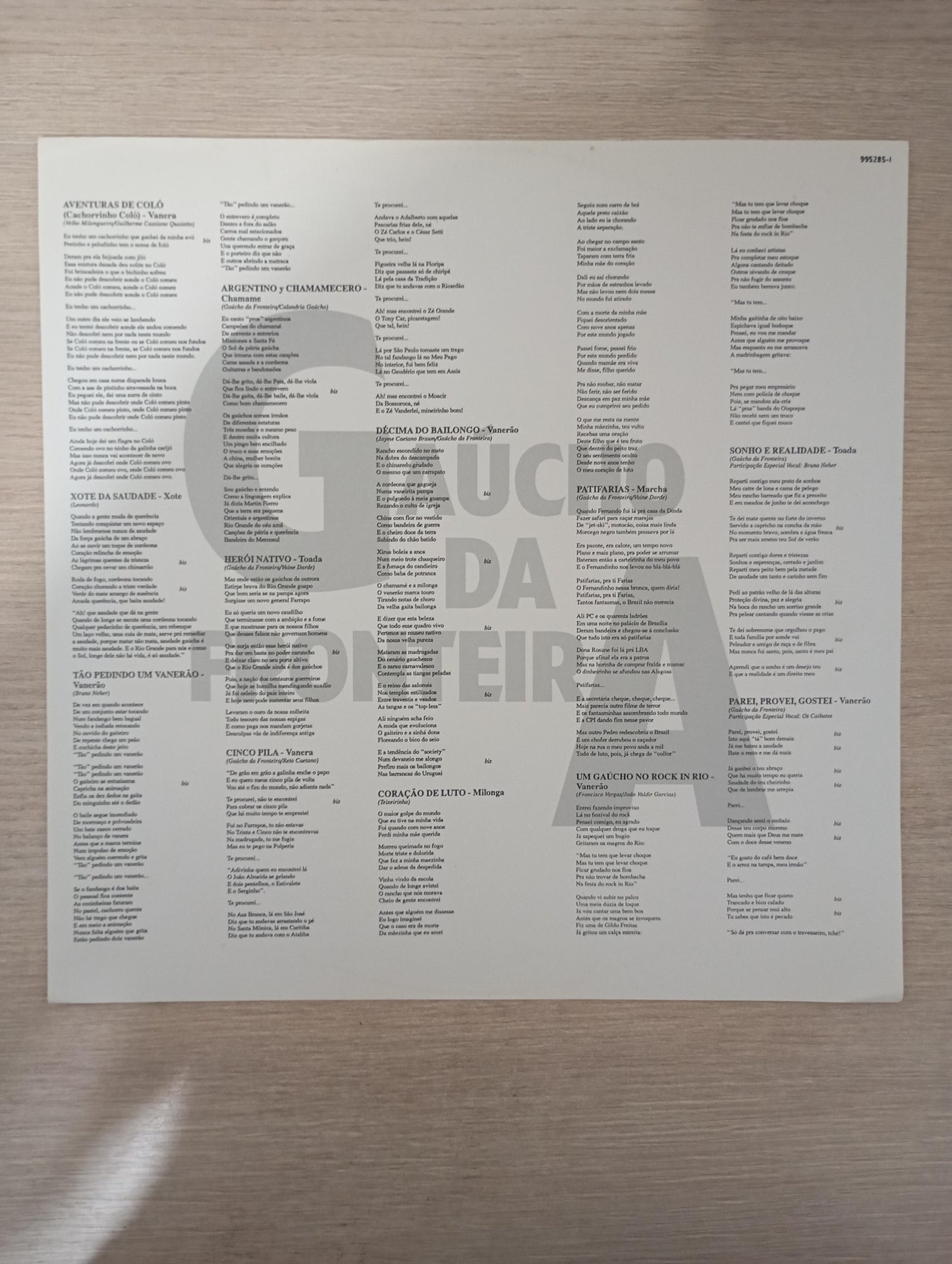 Lp Vinil Gaúcho Da Fronteira Pedindo Um Vanerão Com Encarte