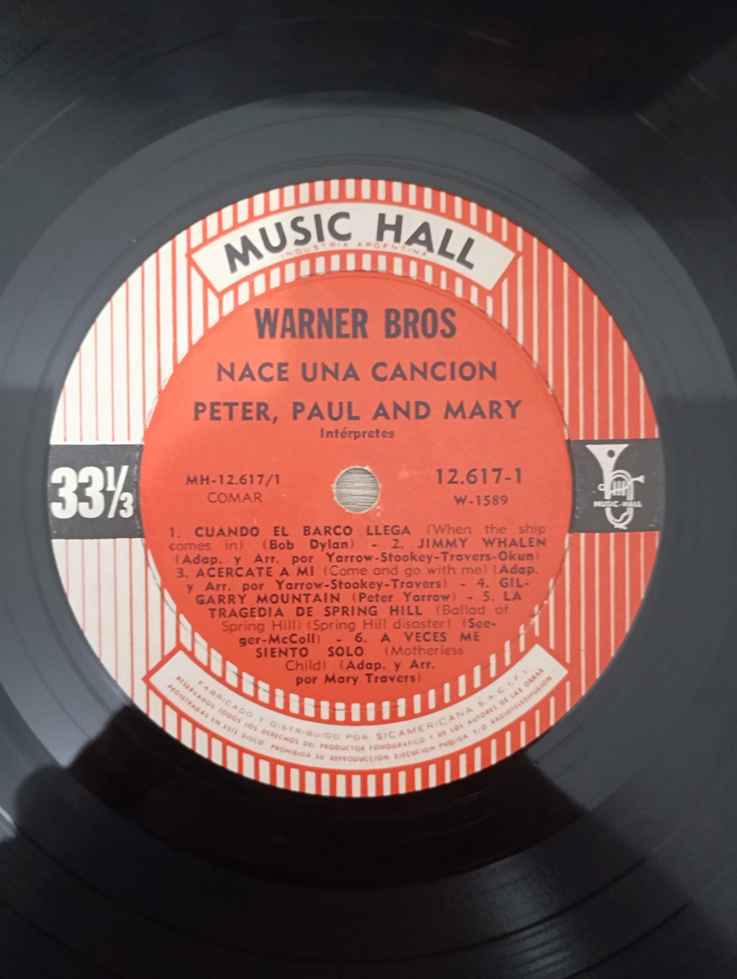 Lp Vinil Peter, Paul and Mary Nace Una Canción Imp Argentina