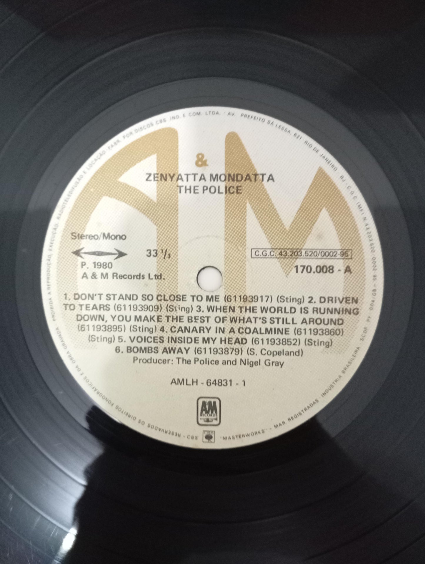 Lp Vinil The Police Zenyatta Mondatta Com Encarte