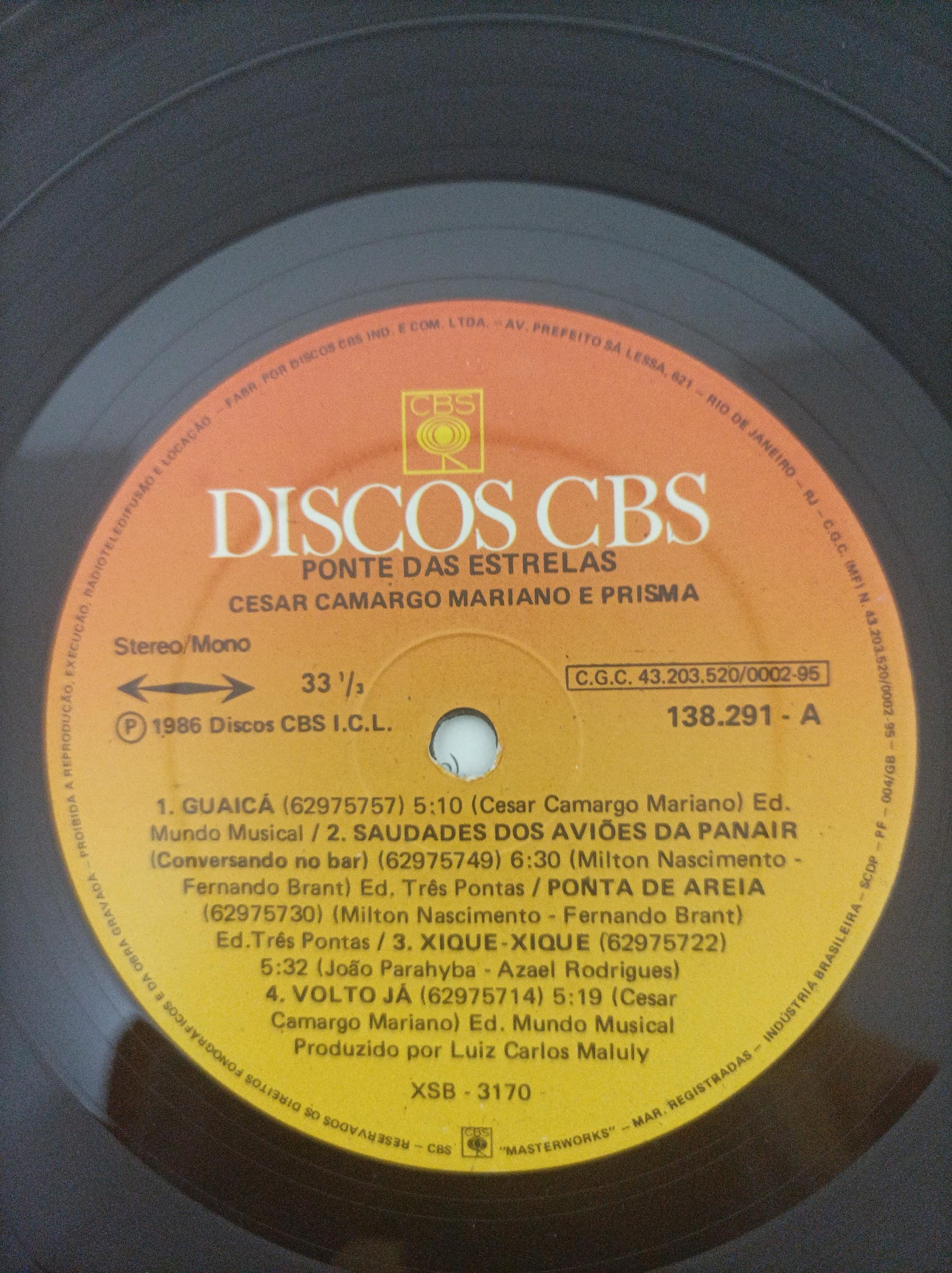 Disco Vinil Ponte Das Estrelas César Camargo Com Encarte A