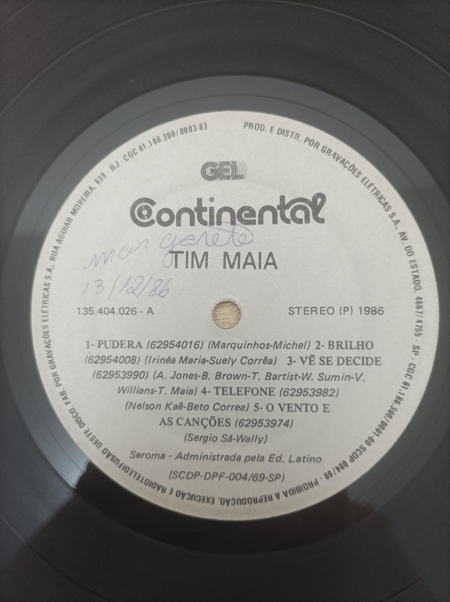 Lp Vinil Tim Maia 1986