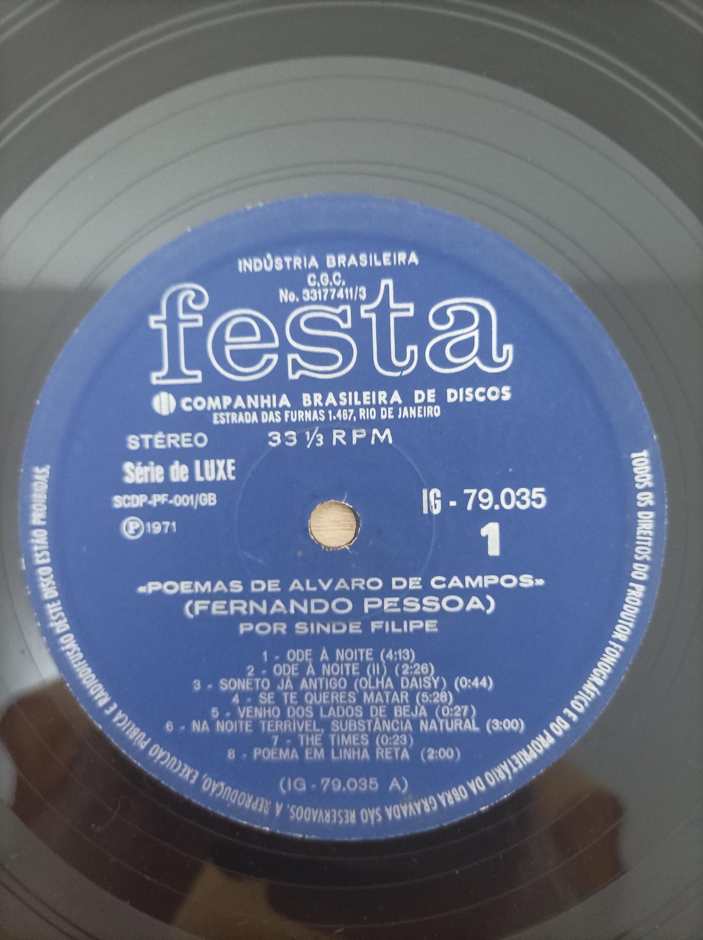 Lp Vinil Fernando Pessoa Poemas de Álvaro de Campos