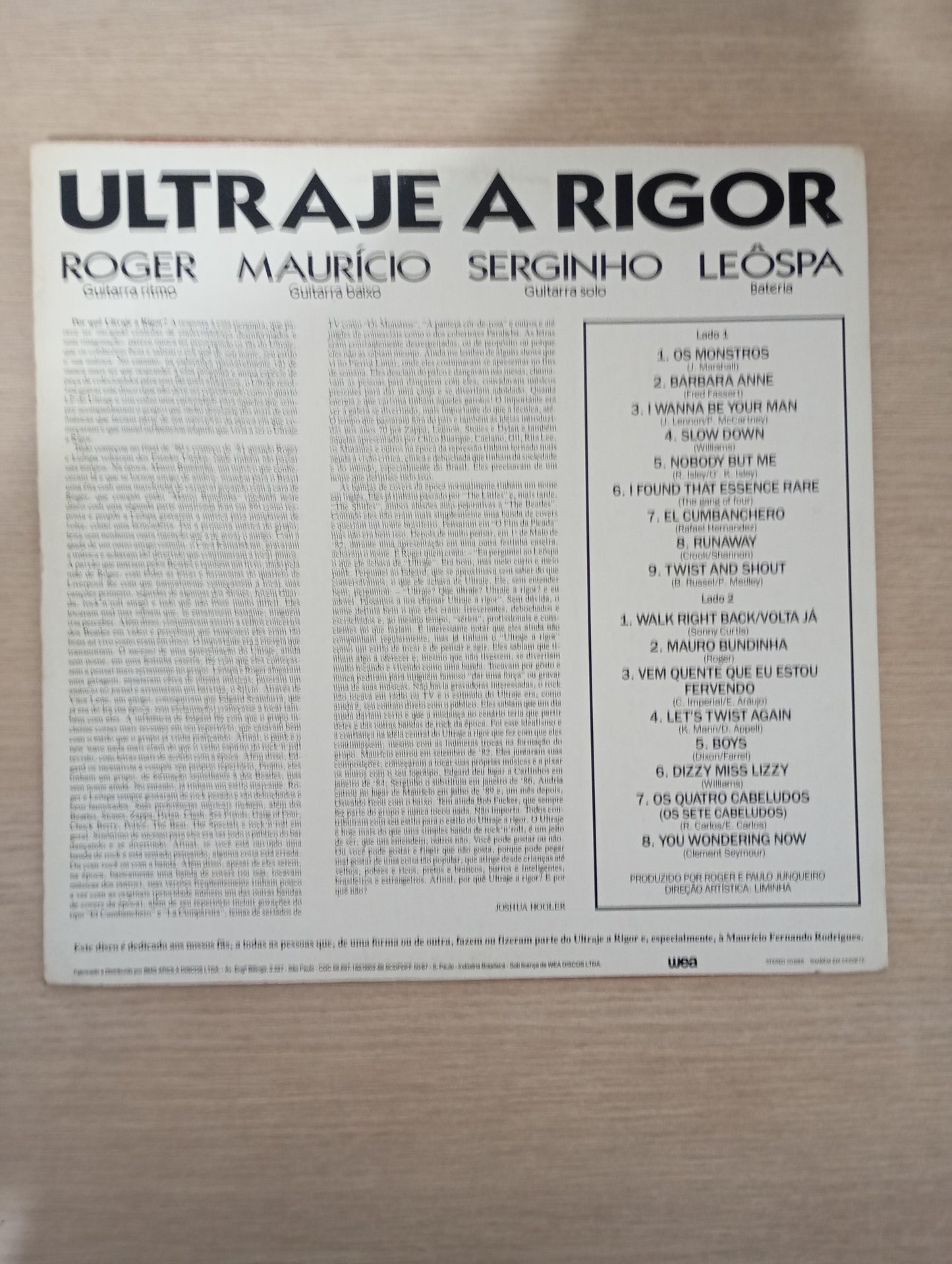 Lp Vinil Ultraje A Rigor Por Quê? Com Encarte
