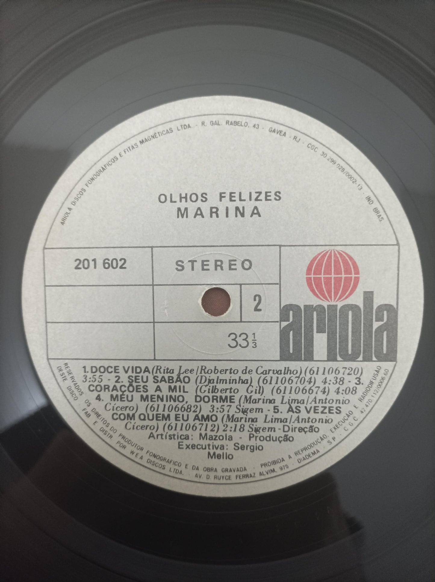 Lp Vinil Marina Lima Olhos Felizes Com Encarte