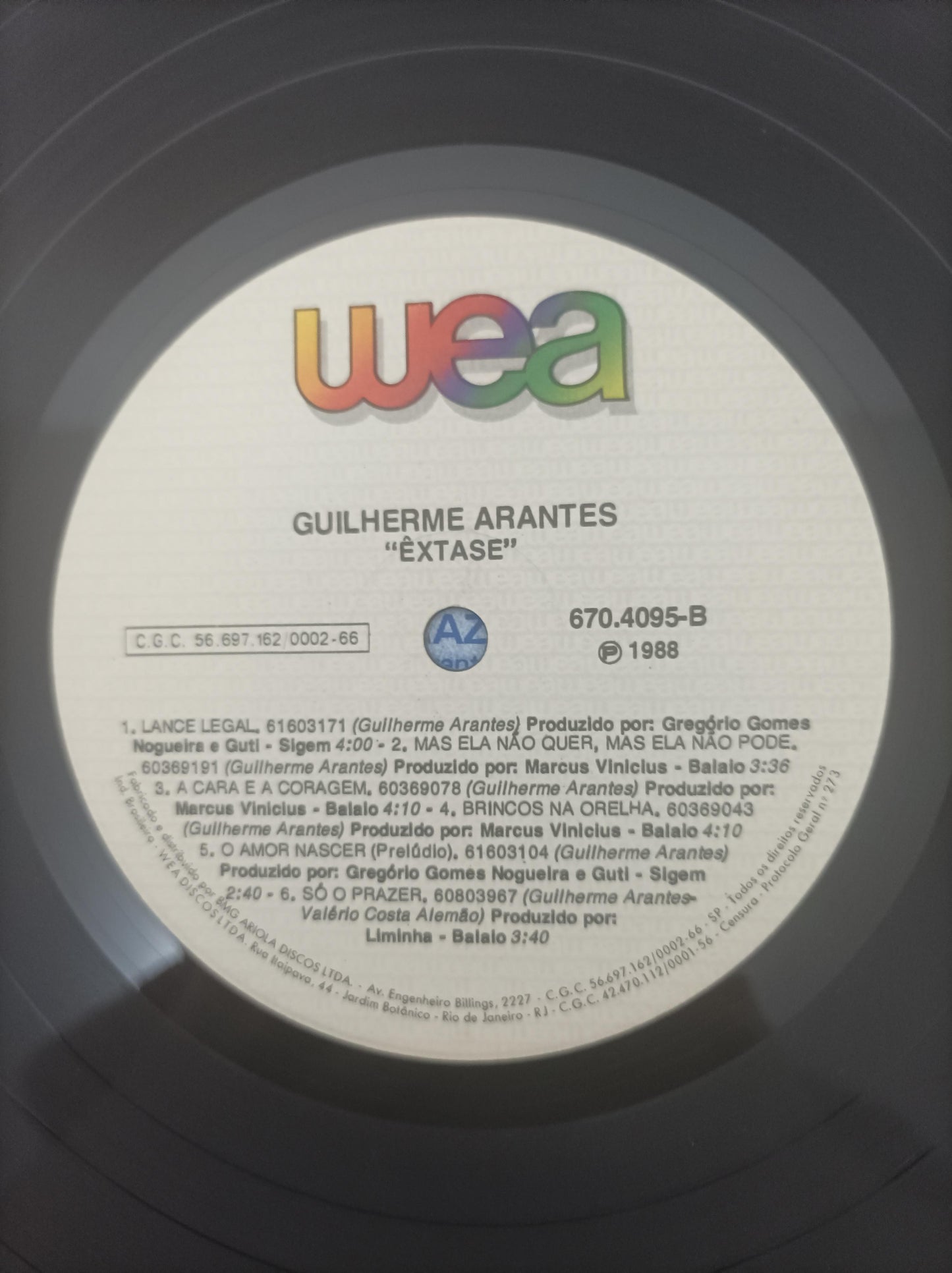 Lp Vinil Guilherme Arantes Êxtase Com Encarte