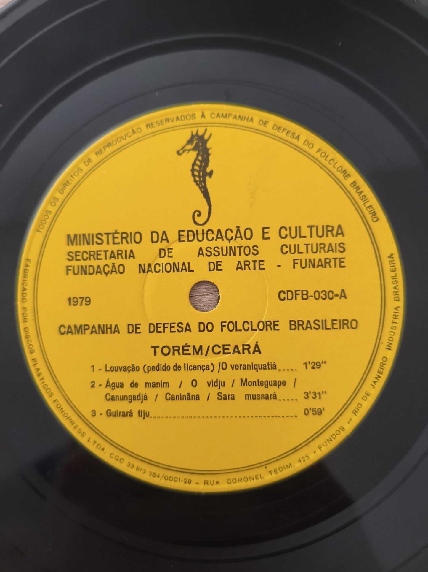 Compacto Vinil Folclore Brasileiro 30 Torém / Ceará