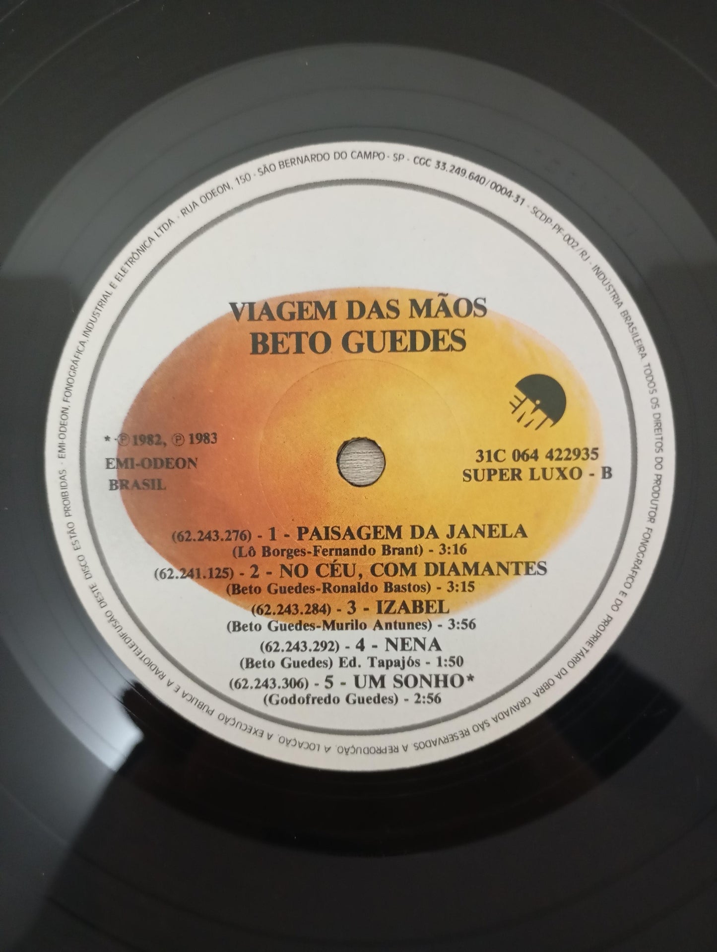 Lp Vinil Beto Guedes Viagem Das Mãos Com Encarte