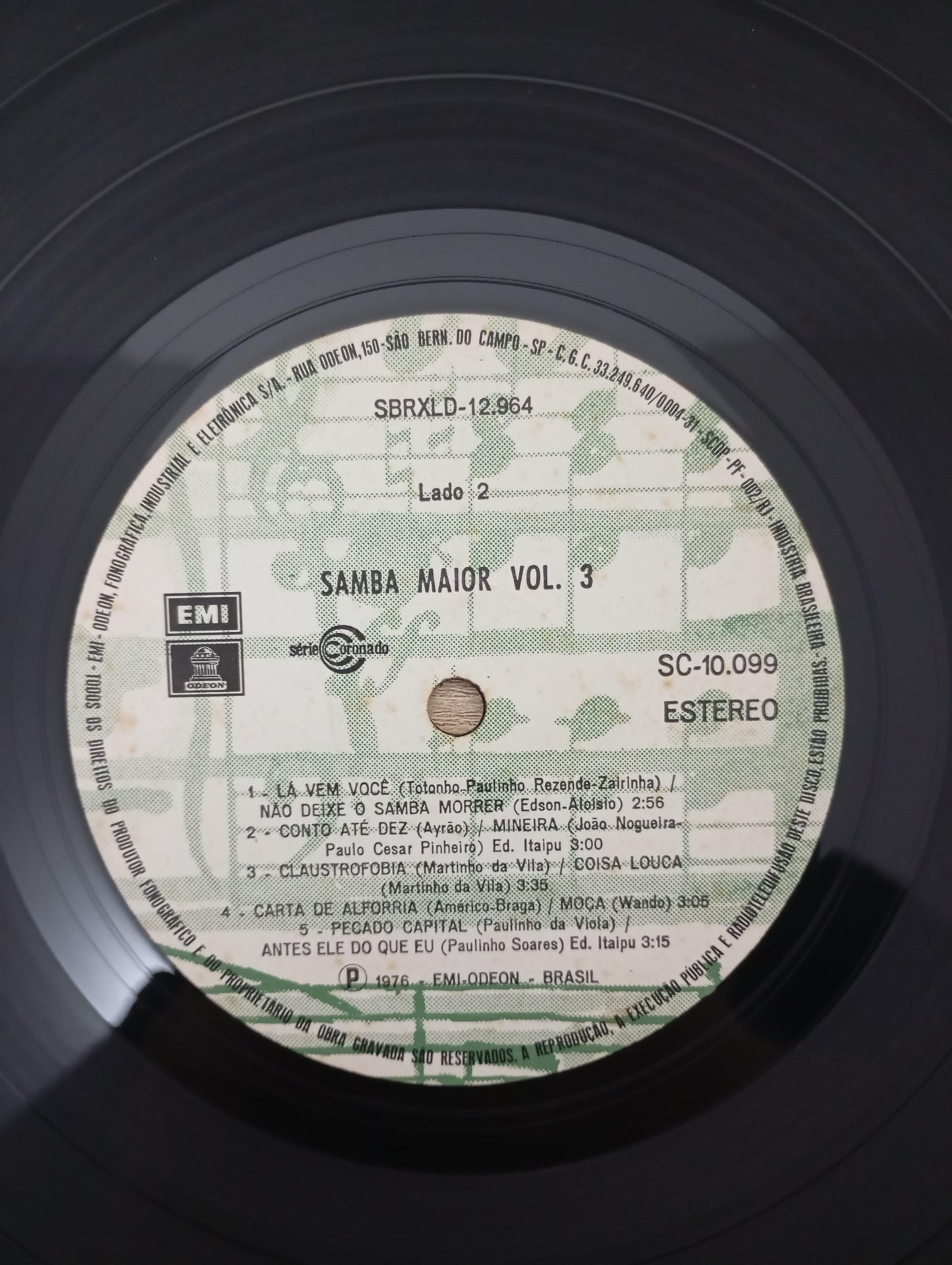 Lp Vinil Conjunto Samba Maior Samba Maior Volume 3