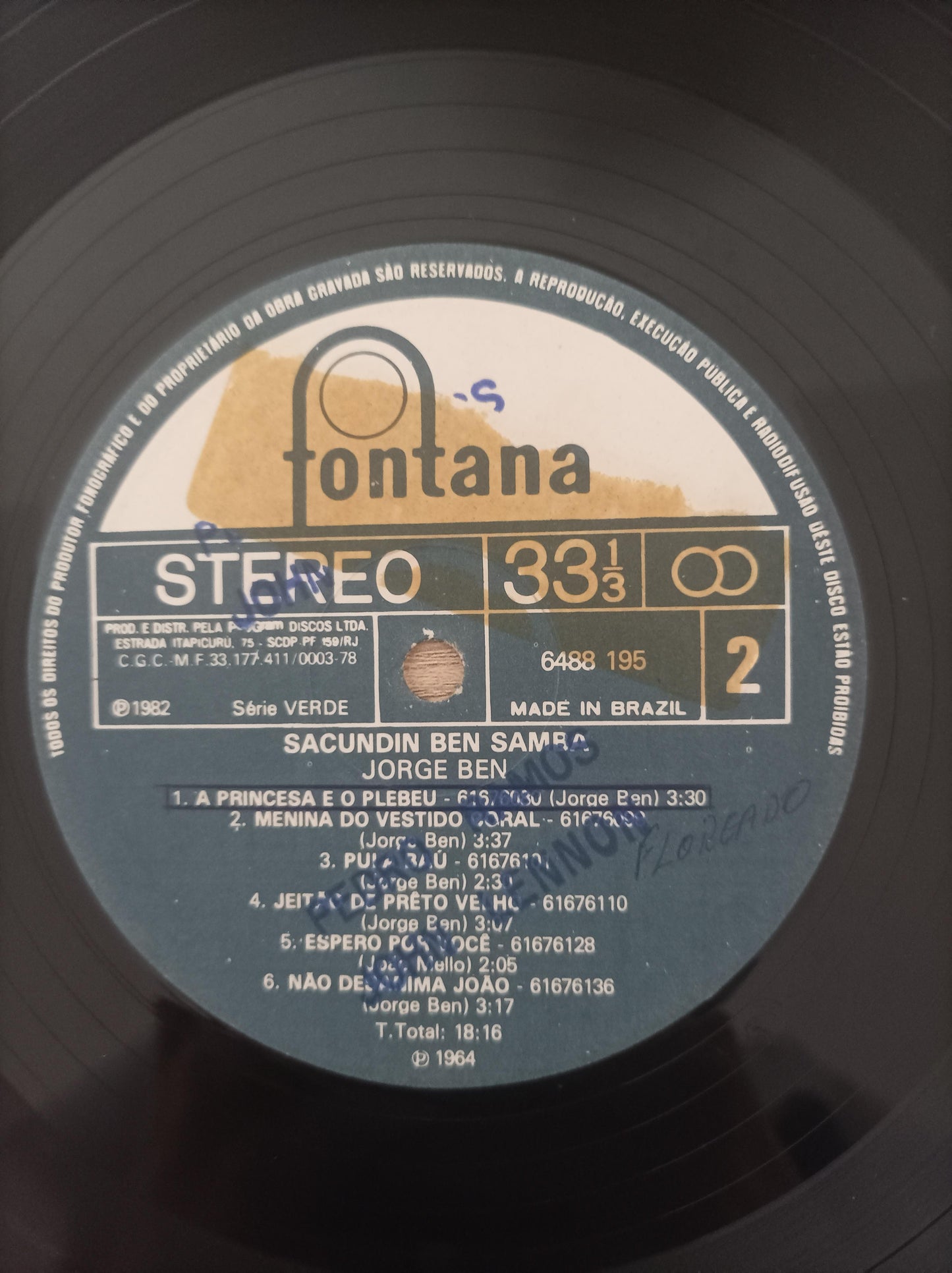 Lp Vinil Jorge Ben Sacundin Ben Samba