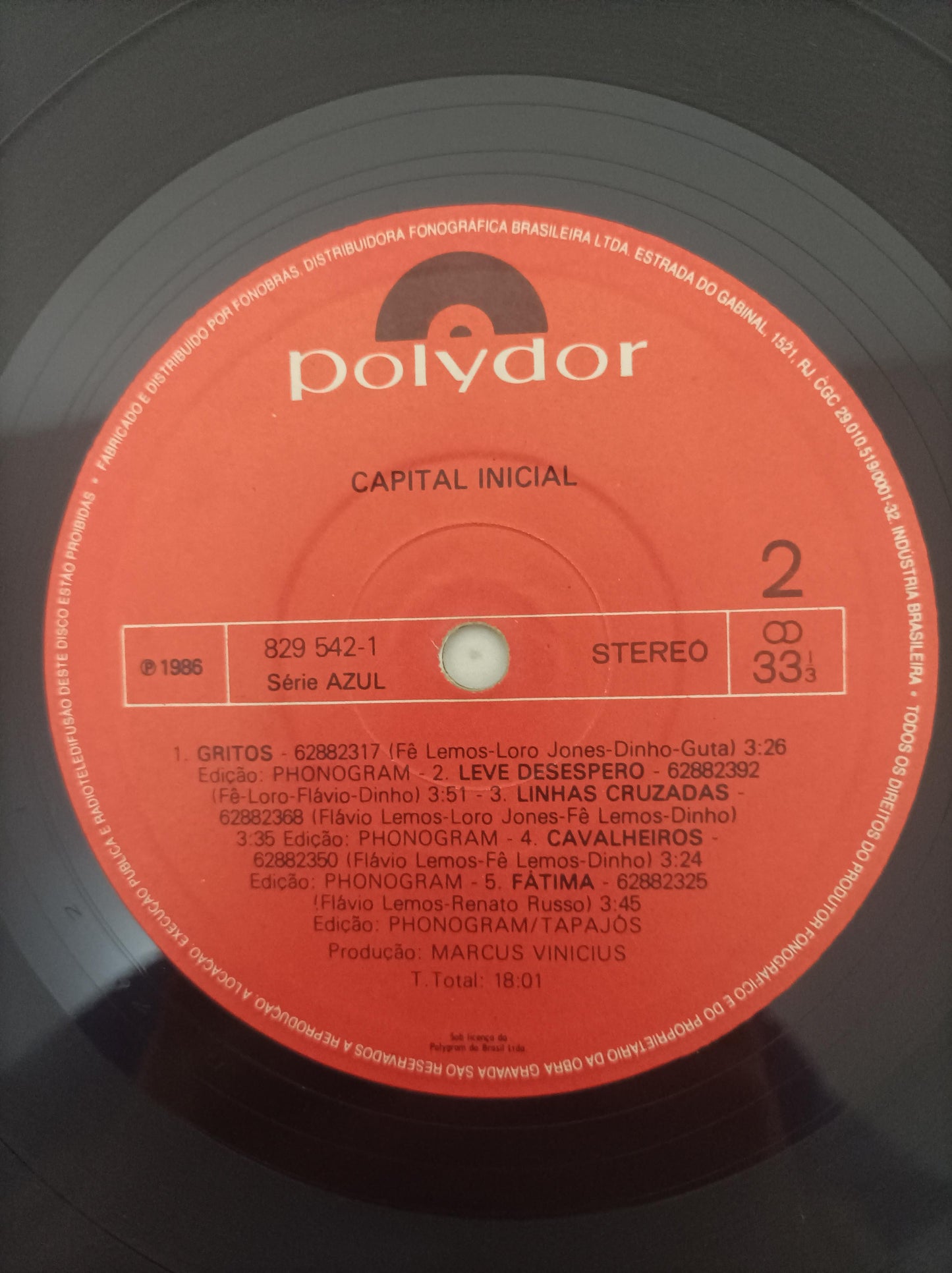 Lp Vinil Capital Inicial 1986 Com Encarte